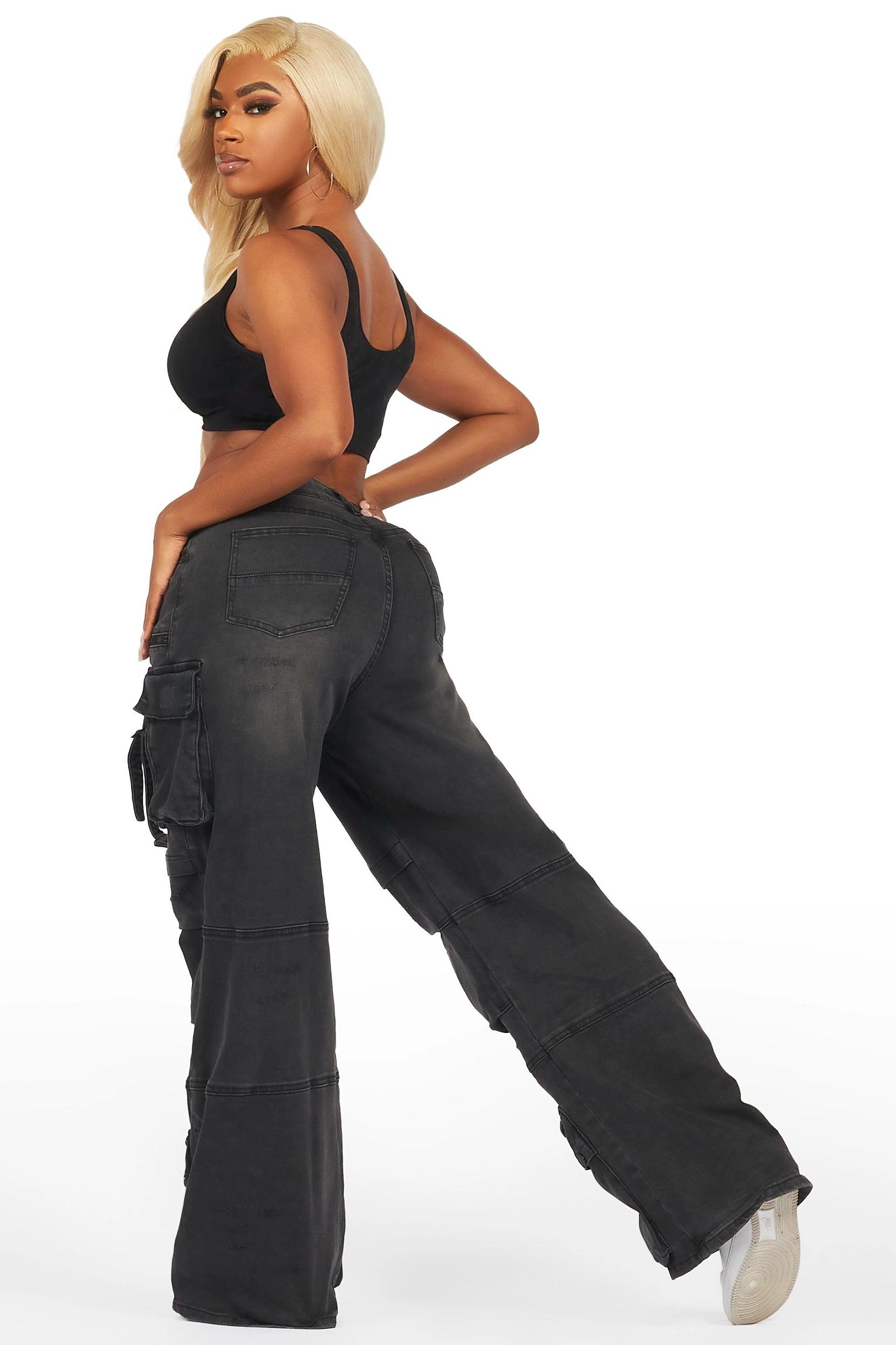 Tarella Black Wash Wide Leg Jean Female Product Image