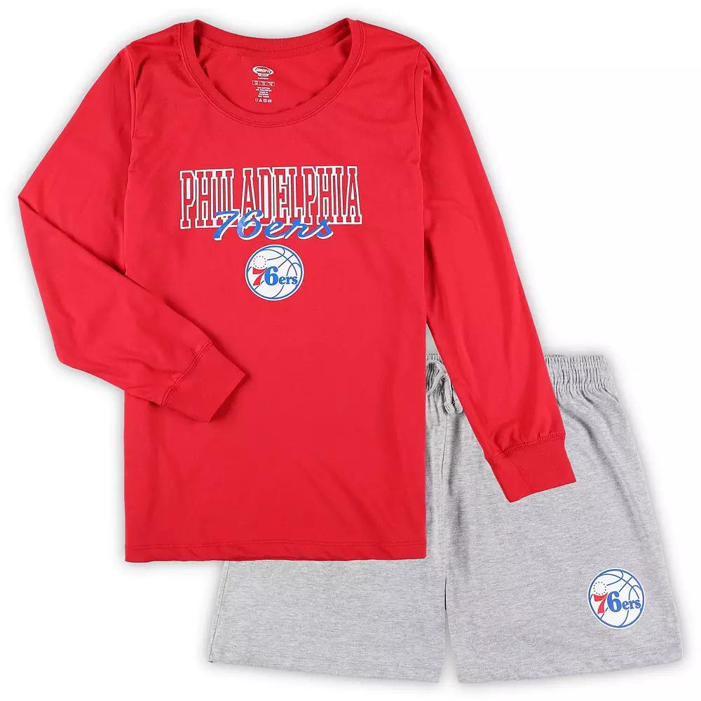 Women's Concepts Sport Red/Heather Gray Philadelphia 76ers Plus  Product Image