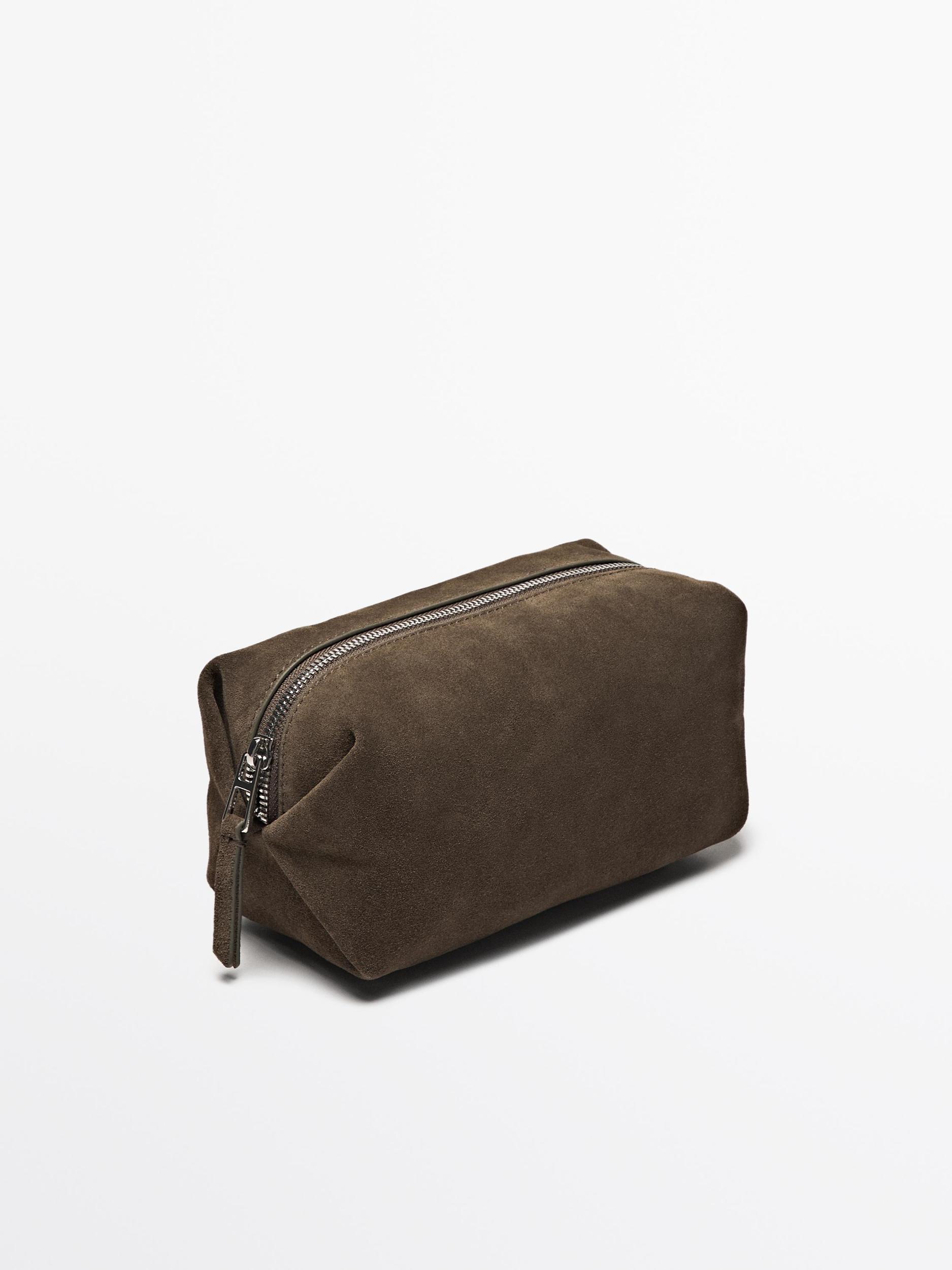 Split leather toiletry bag Product Image