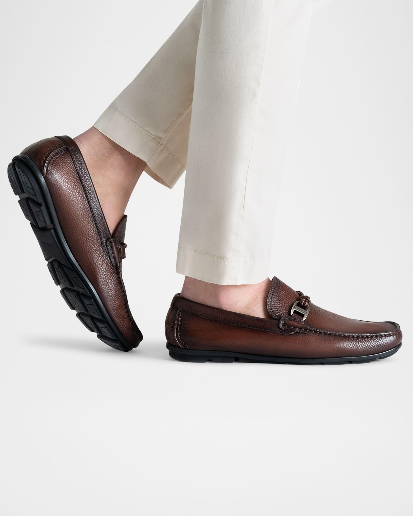 Men's Monterey Leather Braided-Bit Loafers Product Image