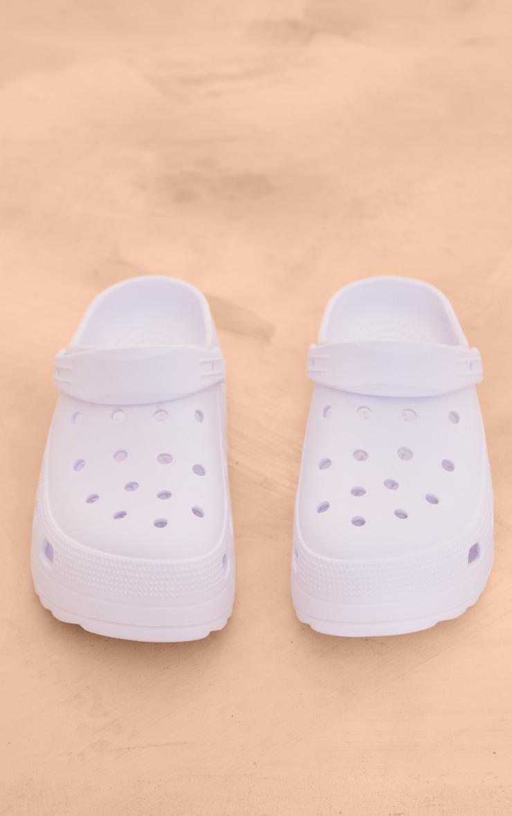 White Round Toe Moveable Strap Clogs Product Image