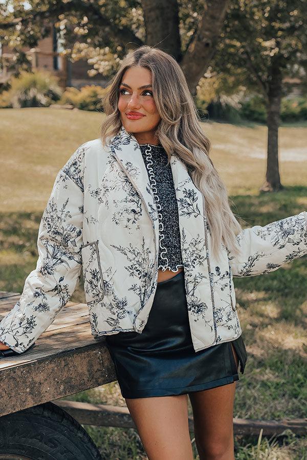 Stellar Style Quilted Floral Jacket Product Image