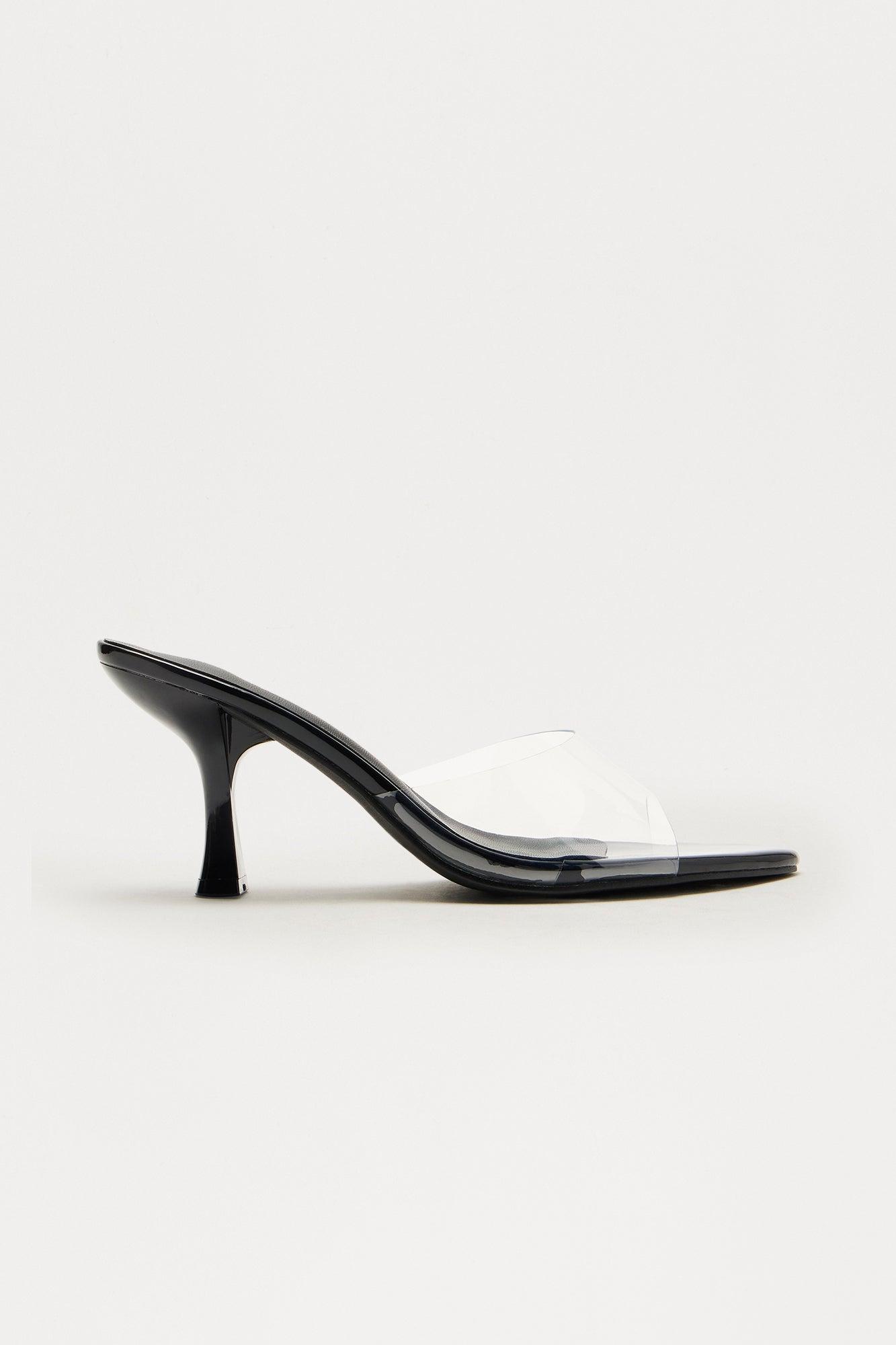 Midnight Clear PVC Mules - Black Product Image