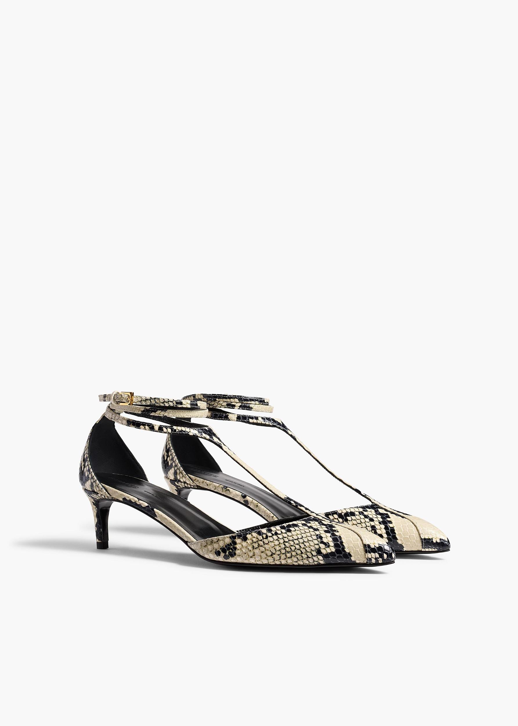 Mia Pump in Natural Python-Embossed Leather Product Image