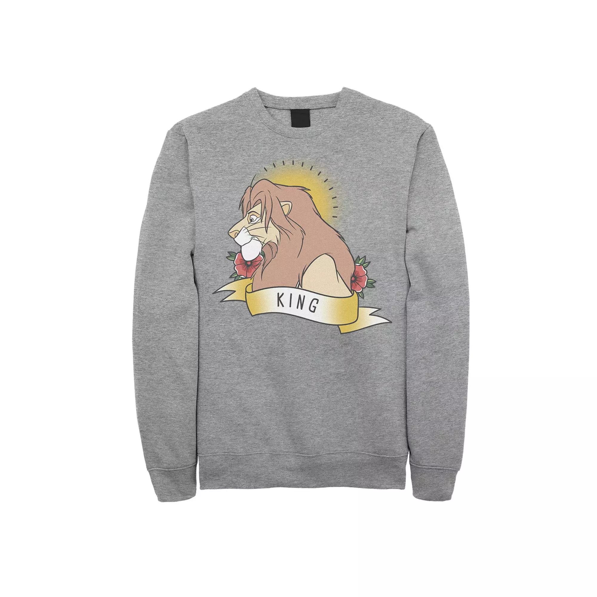 Disney's Lion King Simba Men's King Tattoo Yellow Sweatshirt,  Product Image