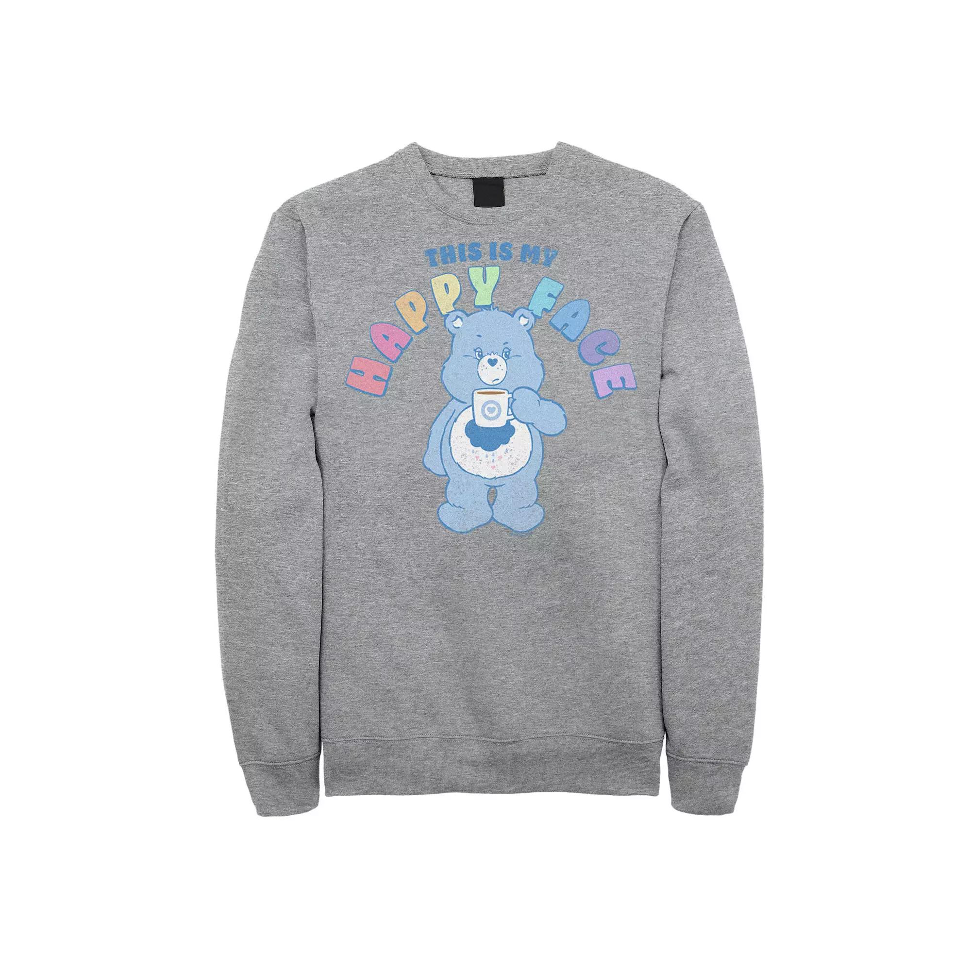 Men's Care Bears This Is My Happy Face Graphic Fleece, Size: Medium, Athletic Grey Product Image