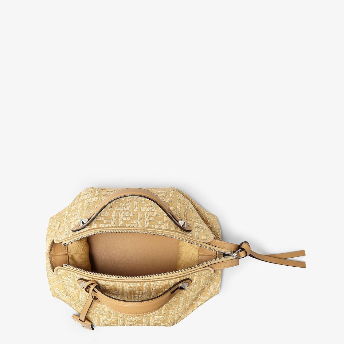 By The Way Soft MiniJacquard fabric mini-bag with raffia FF Product Image