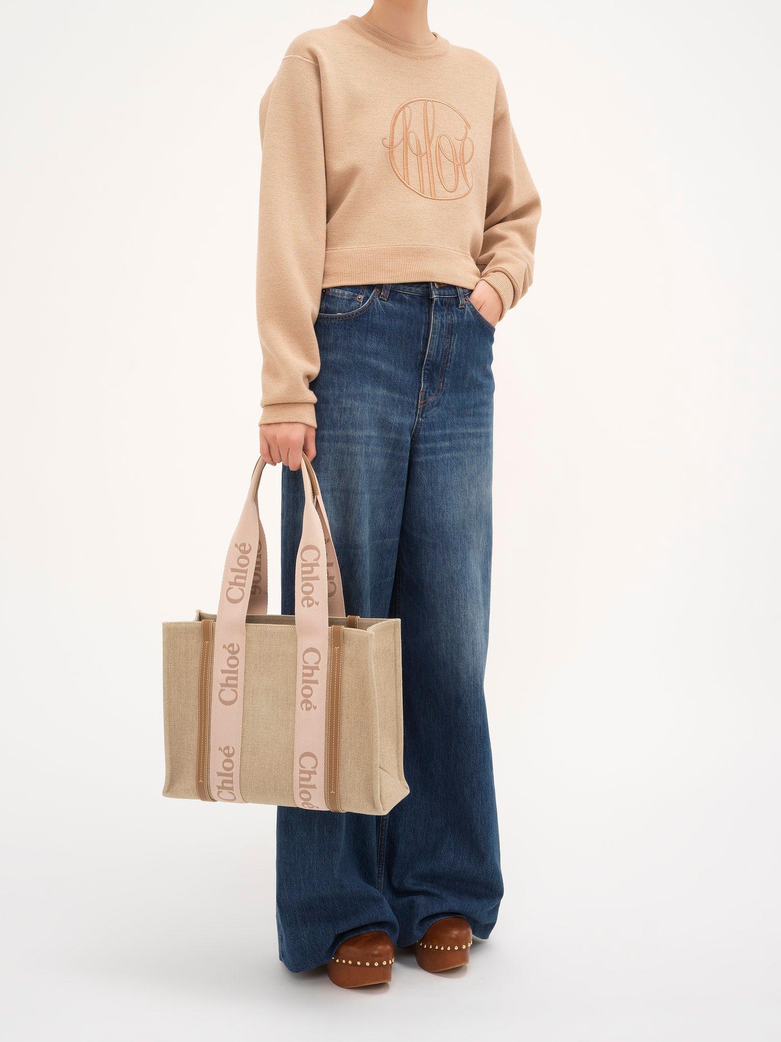 Woody tote bag in linen Product Image