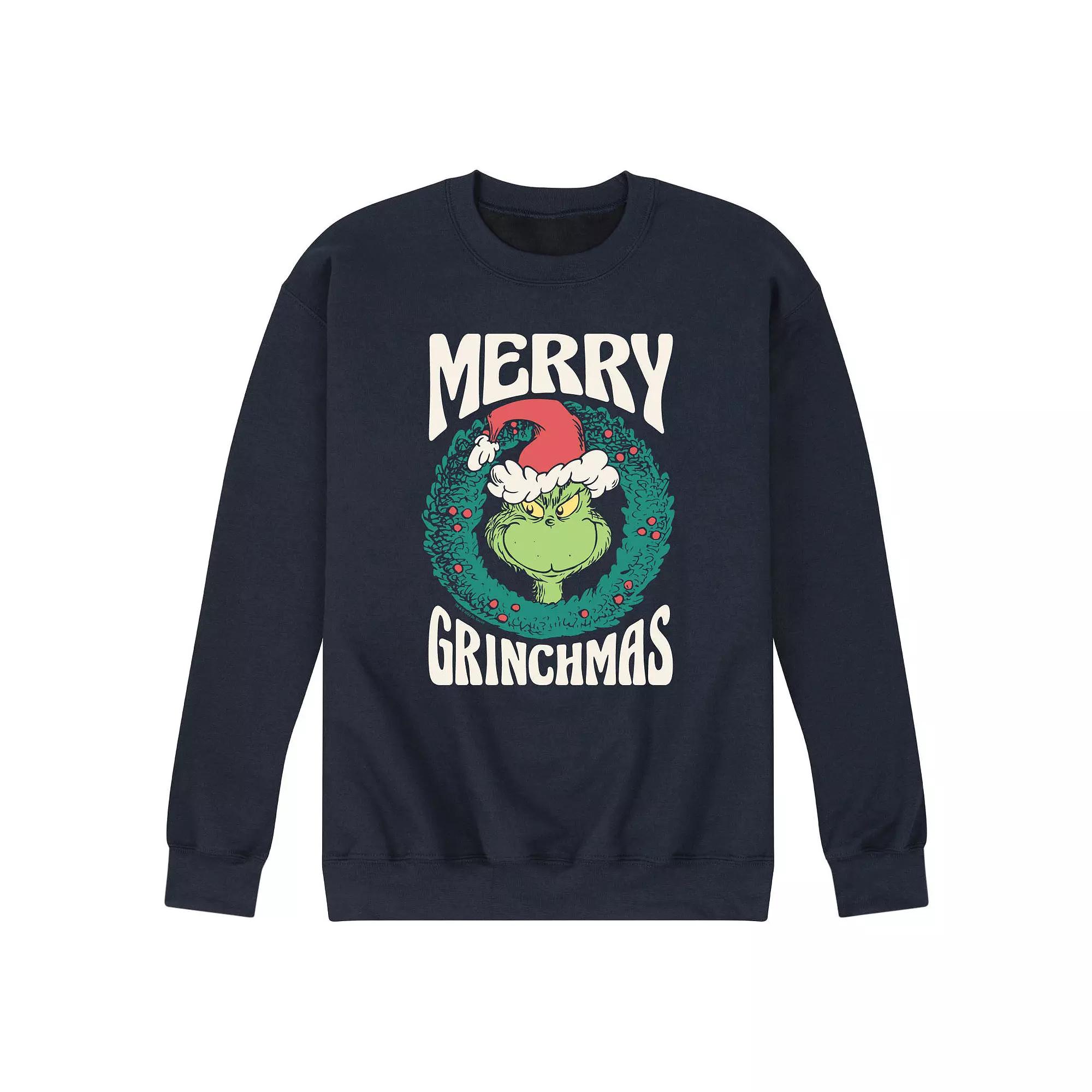 Men's Dr. Seuss The Grinch Merry Christmas Fleece Sweatshirt,  Product Image
