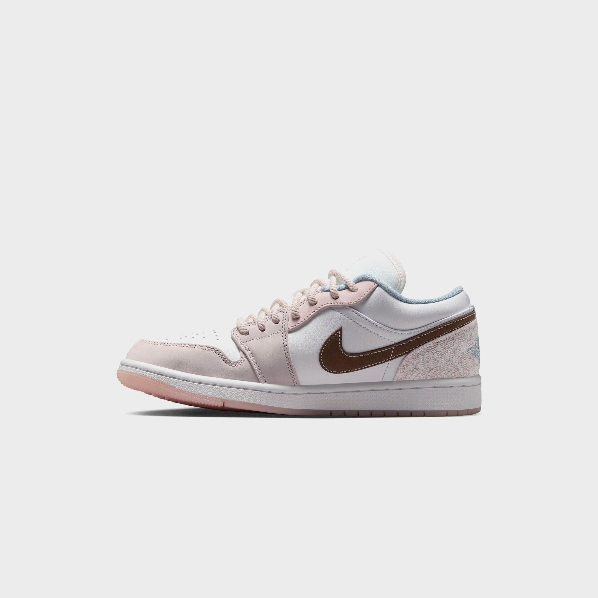 Nike WMNS Air Jordan 1 Low - White / Light Soft Pink / Ironstone Female Product Image