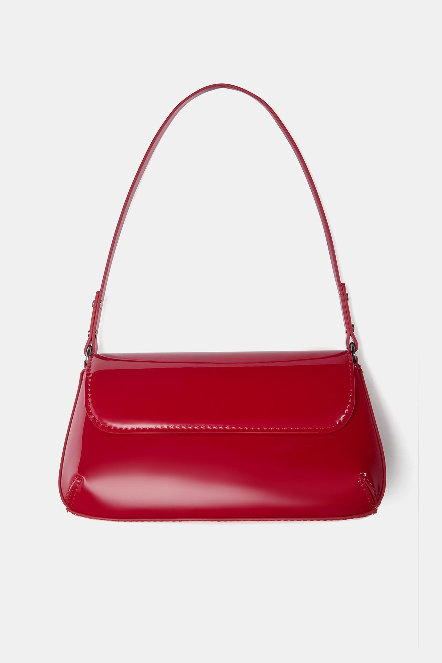 Faux patent finish shoulder bag Product Image