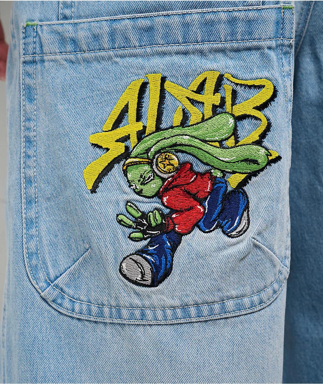 A.LAB Mega Rave Light Blue Wash Jeans Product Image