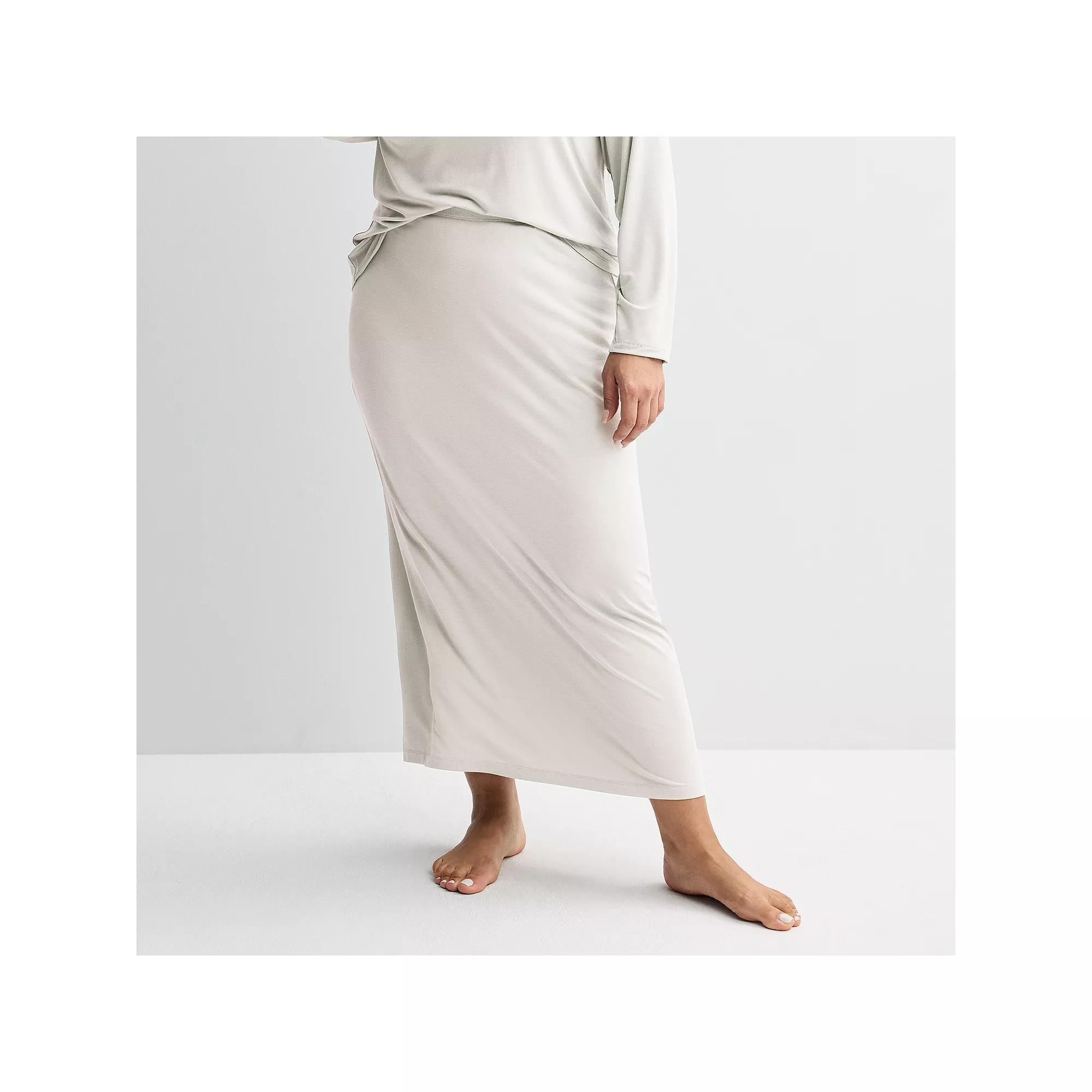 Plus Size Sonoma Goods For Life® Sleep Skirt, Women's, Size: 2XL, Ivory Silk Product Image