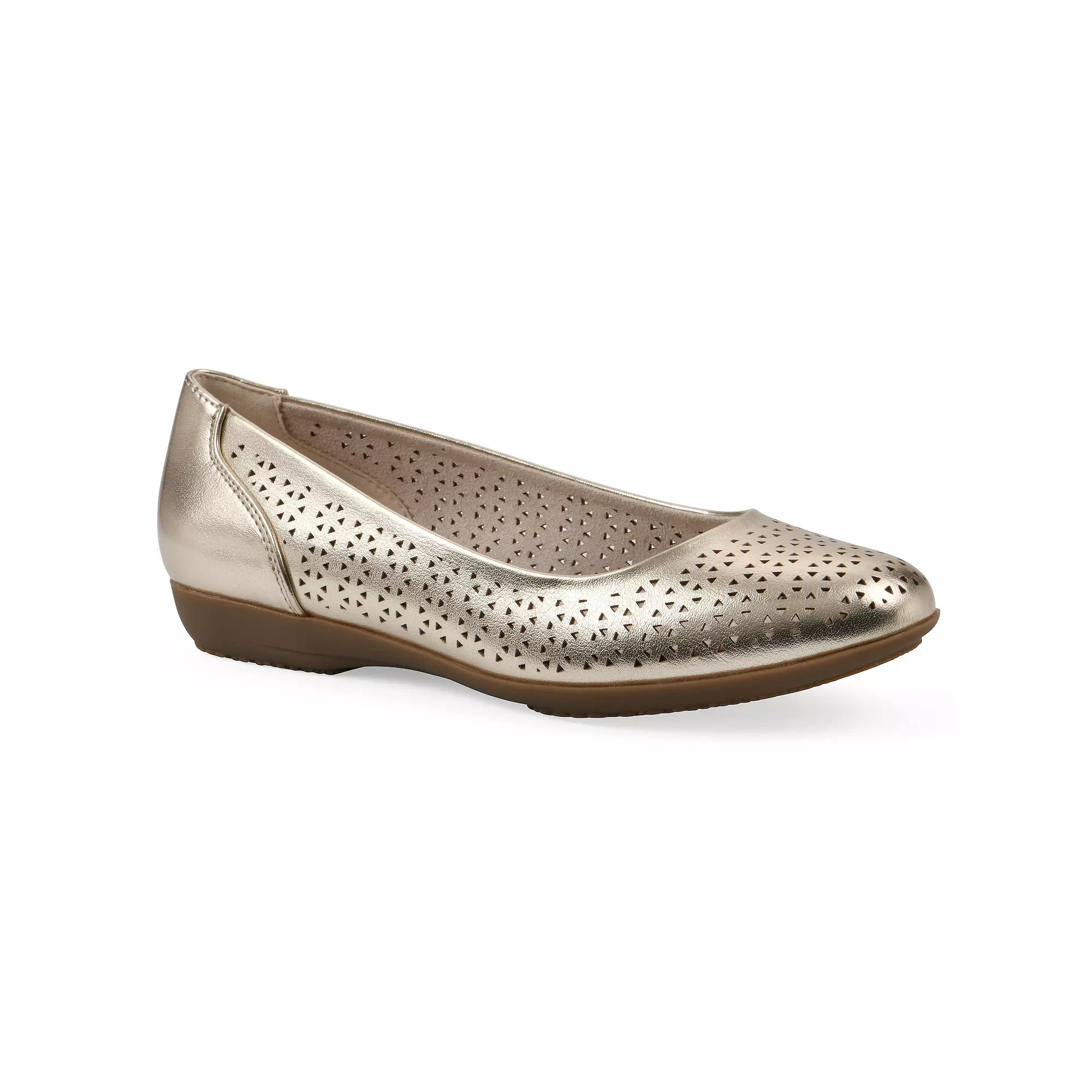 Cliffs by White Mountain Cindy Women's Ballet Flats, Size: 9.5 Wide, Pale Gold Grey Product Image