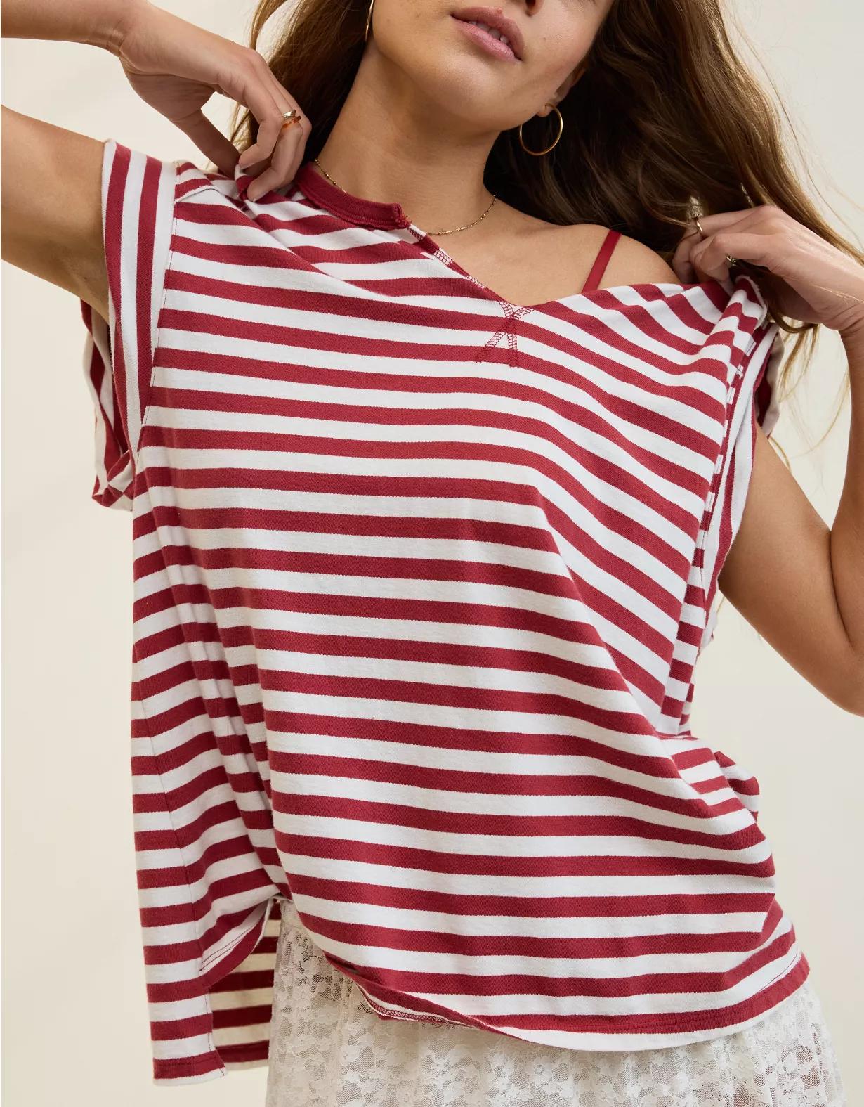 Aerie Summer Breeze Notch Neck T-Shirt Product Image