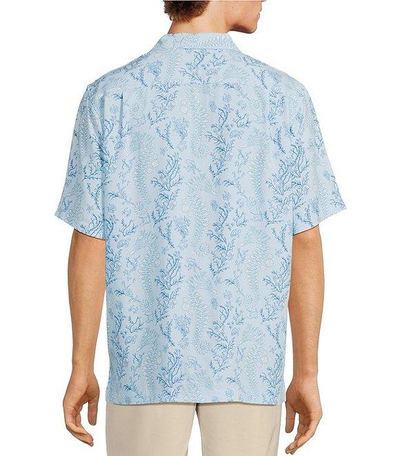 Caribbean Seahorse Print Short Sleeve Woven Camp Shirt Product Image