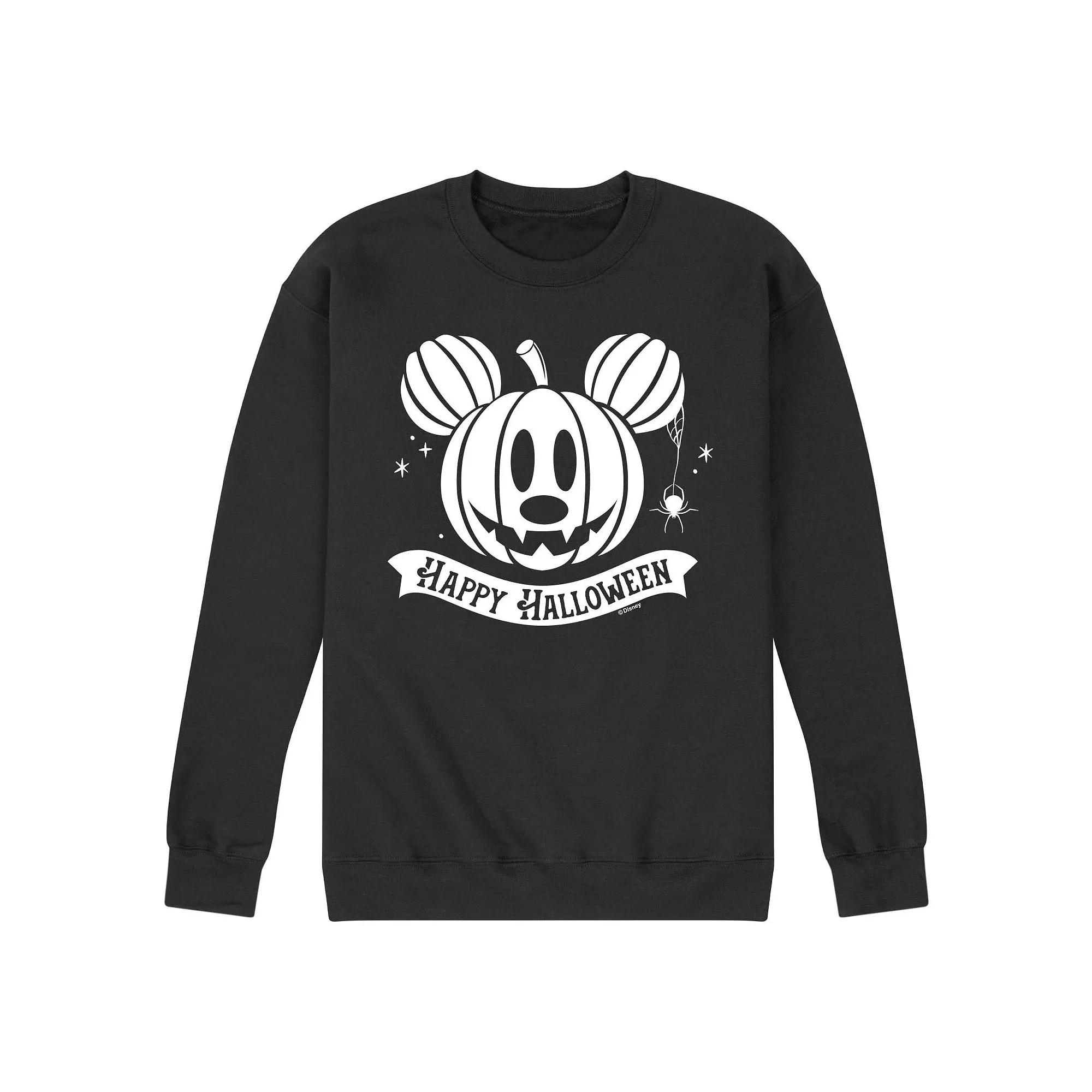 Disney's Mickey Mouse Men's Happy Halloween Pumpkin Fleece Sweatshirt,  Product Image