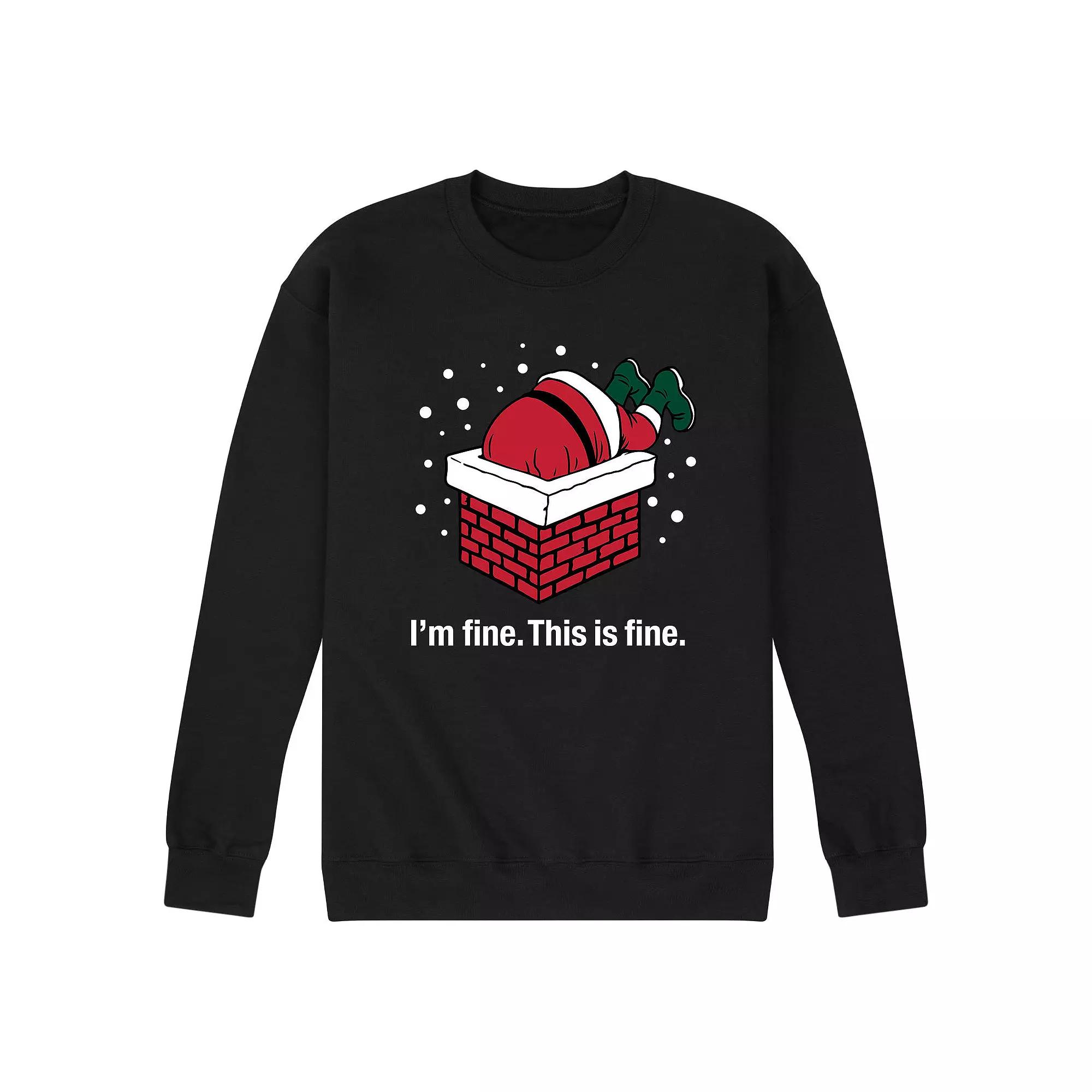 Men's Im 'Fine This Is Fine Santa Sweatshirt,  Product Image