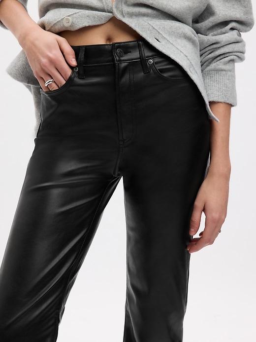 High Rise Vegan Leather '70s Flare Pants Product Image