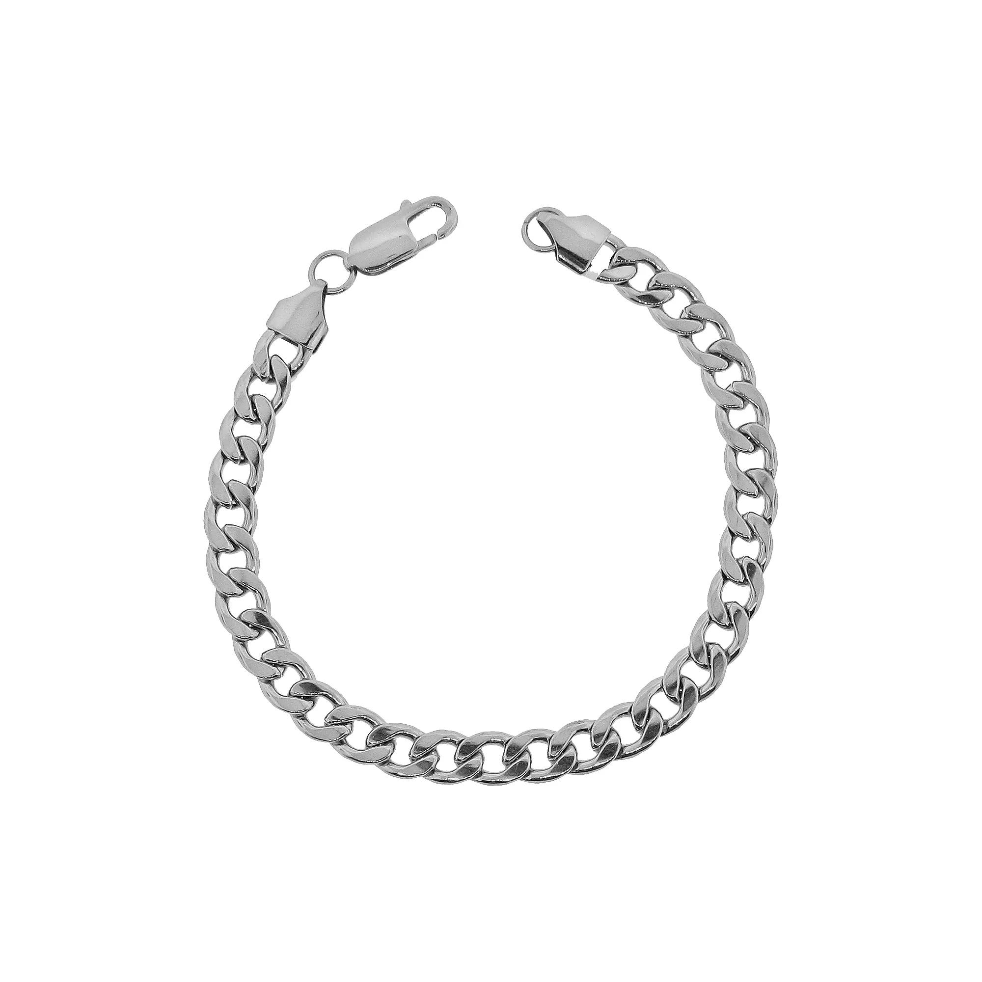 LYNX Stainless Steel Curb Chain Bracelet - 8.75-in., Men's, Size: 8.5", Grey Product Image