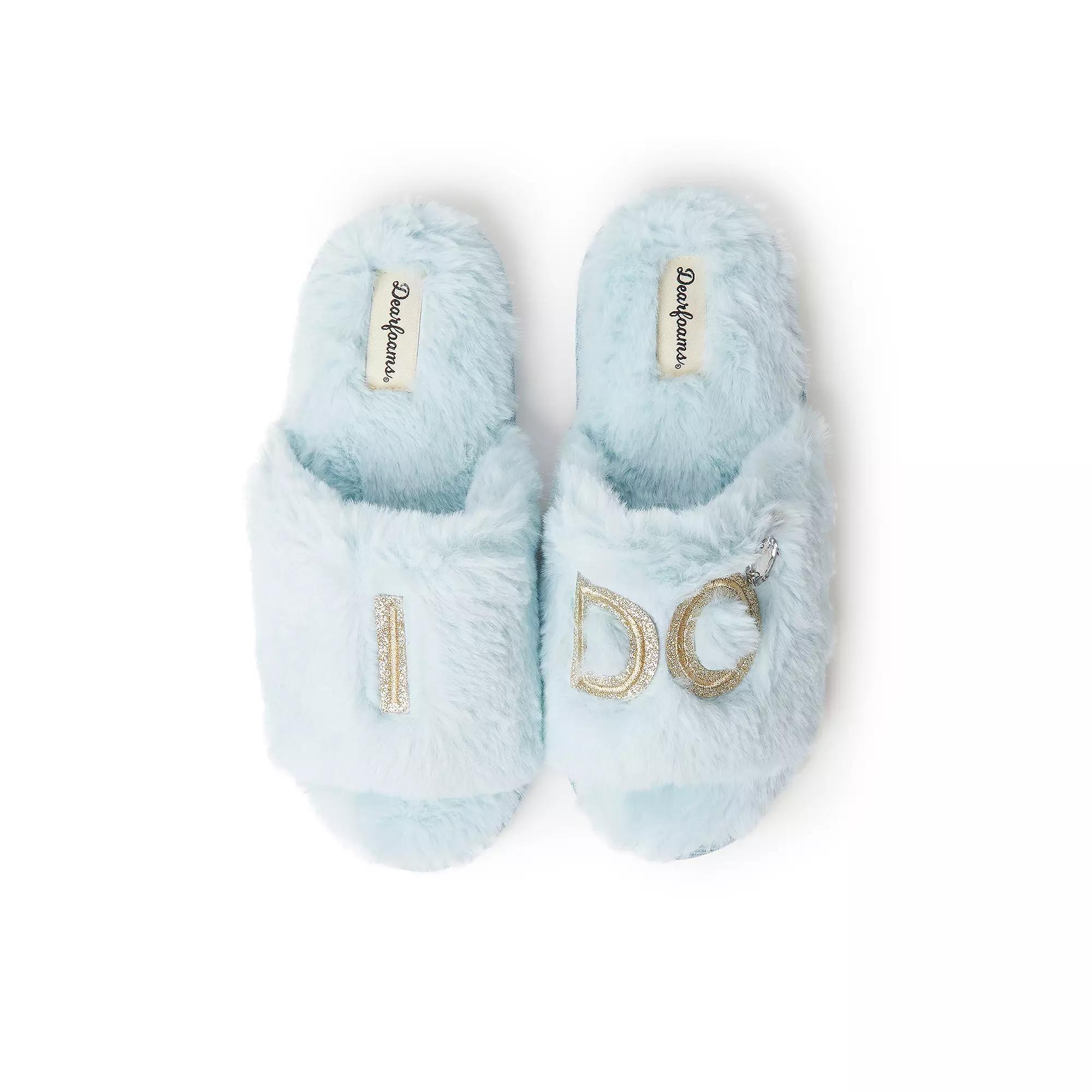Dearfoams "I Do" Faux-Fur Bridal Women's Slide Slippers,  Product Image