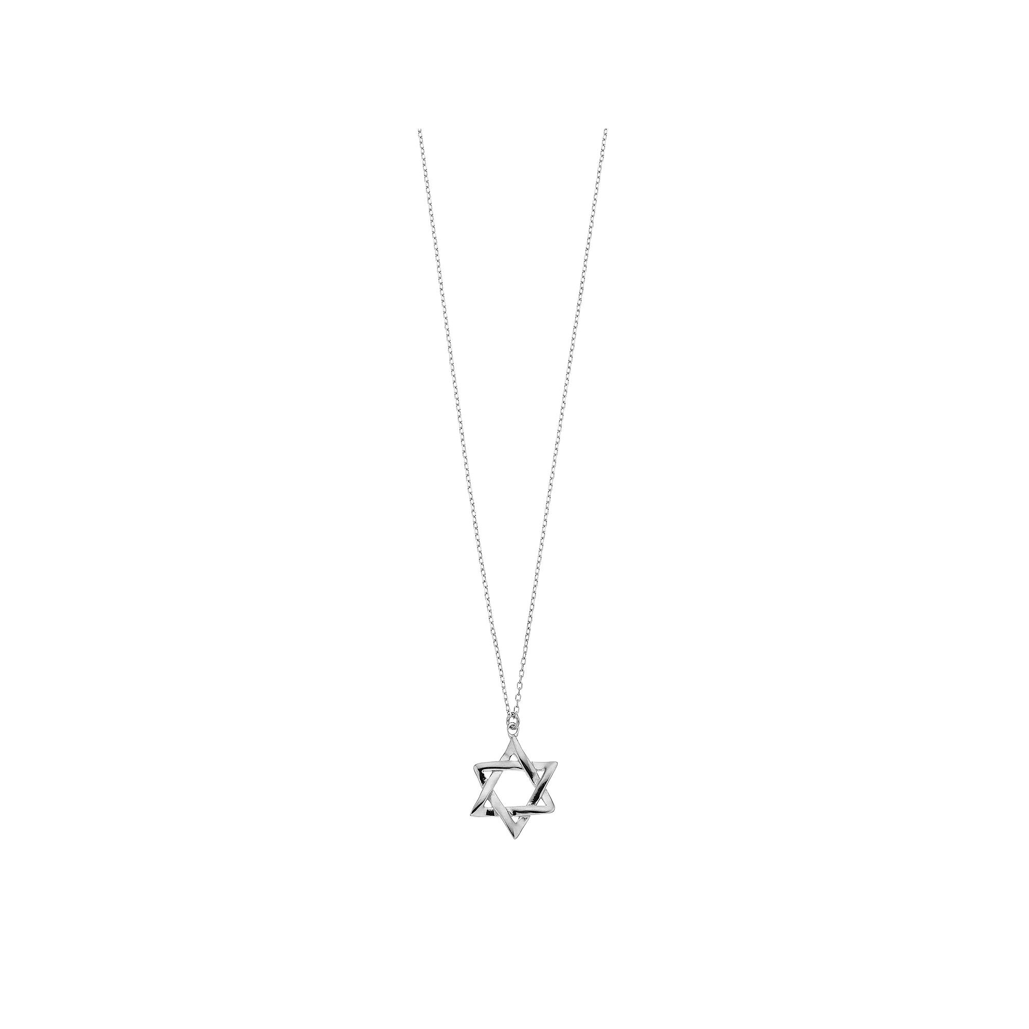 Sterling Silver Star of David Pendant Necklace, Women's, Size: 18", 14k Gold Over Product Image