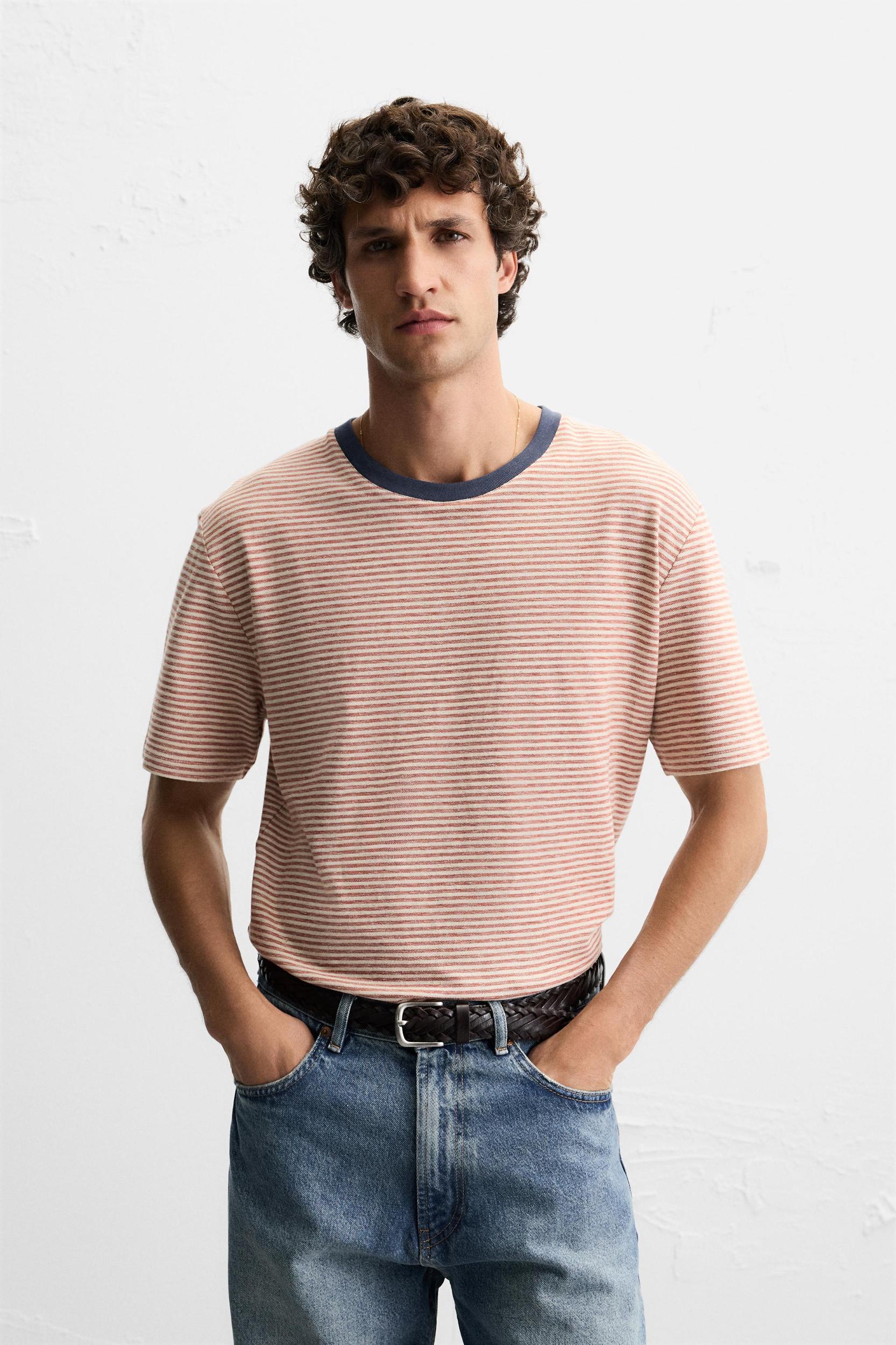 CONTRAST RIB STRIPE T-SHIRT Product Image