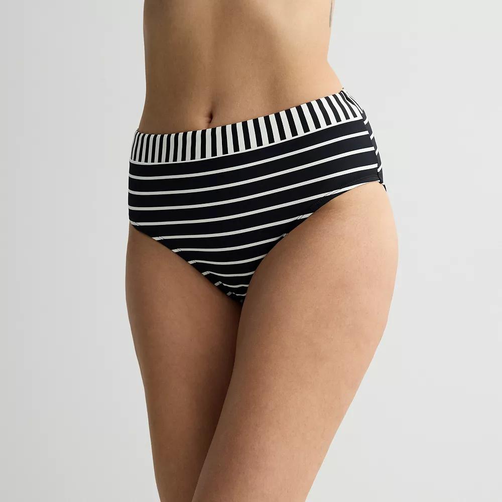 Women's Freshwater Banded High Leg Swim Bottoms, Size: Medium, Pick Up Line Product Image
