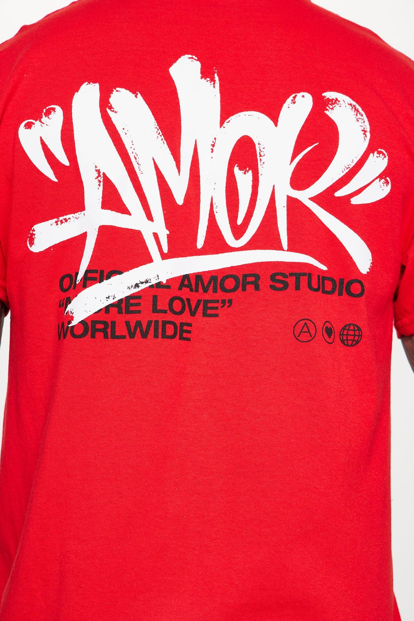 Amor Studio Short Sleeve Tee - Red Product Image