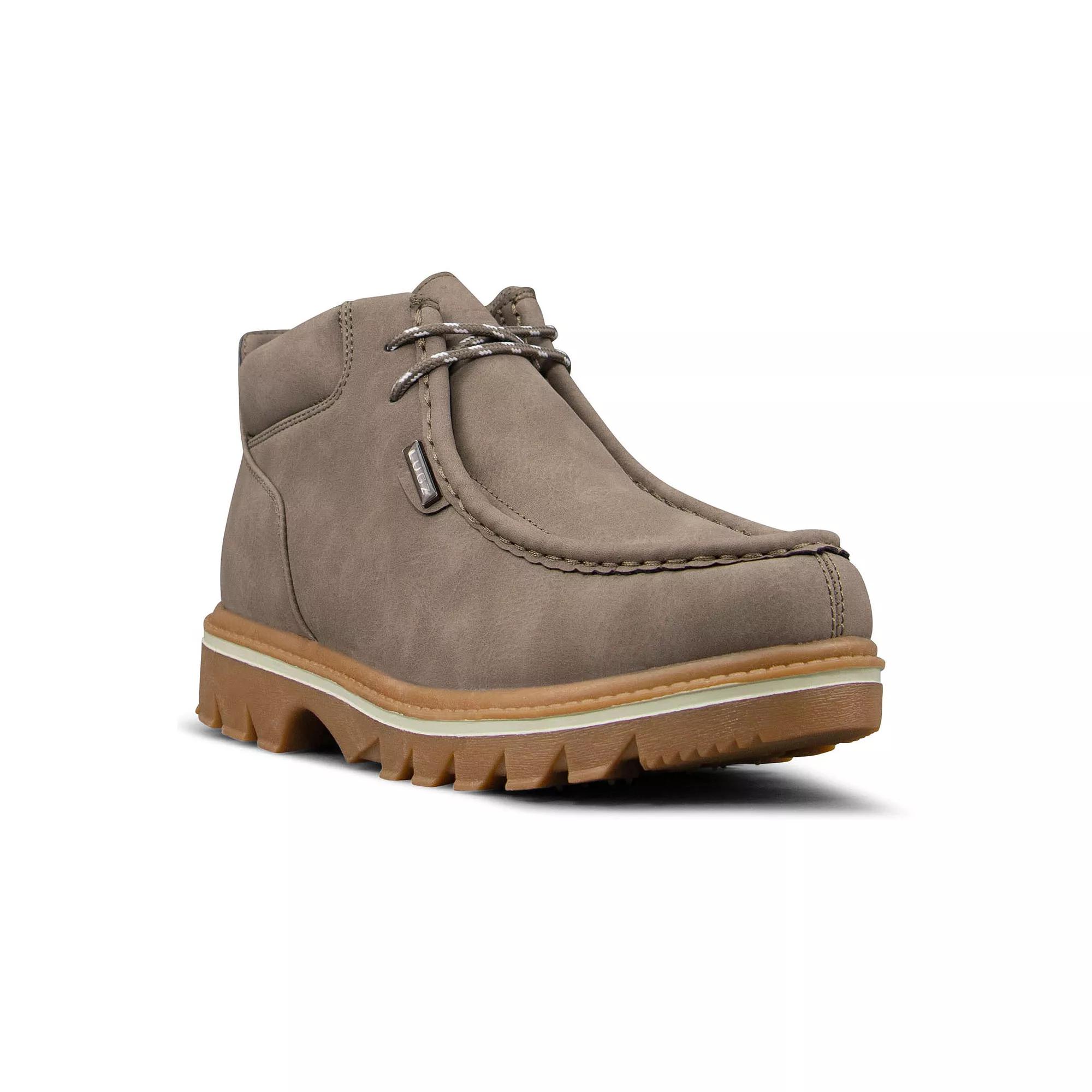 Lugz Fringe Mens Ankle Boots Brown Gum Cream Product Image