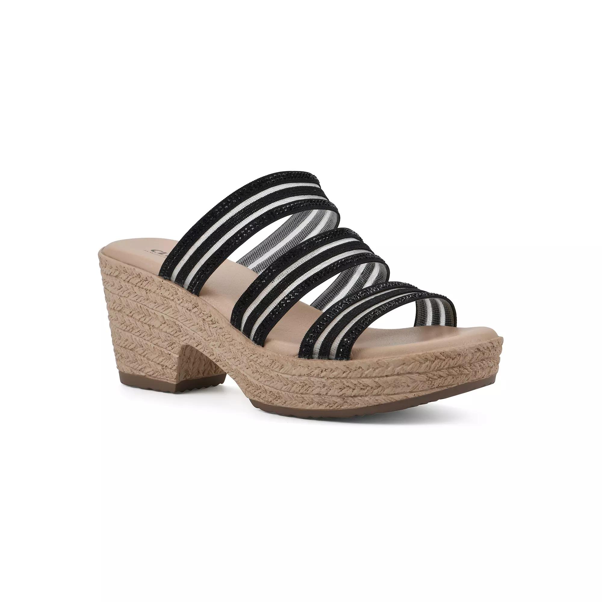 Cliffs by White Mountain Bianna Women's Wedge Sandals, Size: 10, Black Mesh Product Image