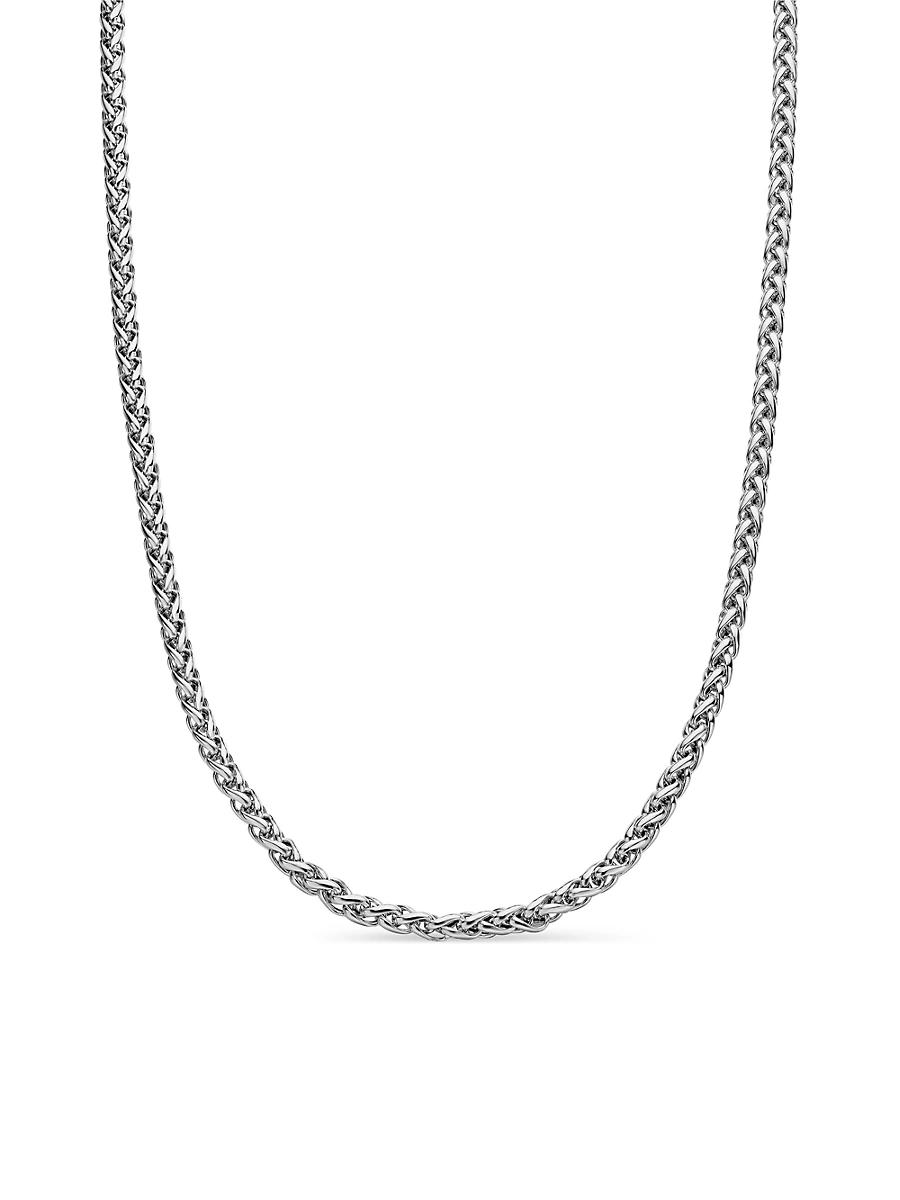 Mens Wheat Chain Necklace in Sterling Silver Product Image
