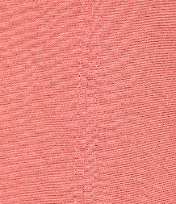 Intro Plus Size Button Front Slub Point Collar Roll-Tab Long Sleeve Lyocell Shirt Product Image