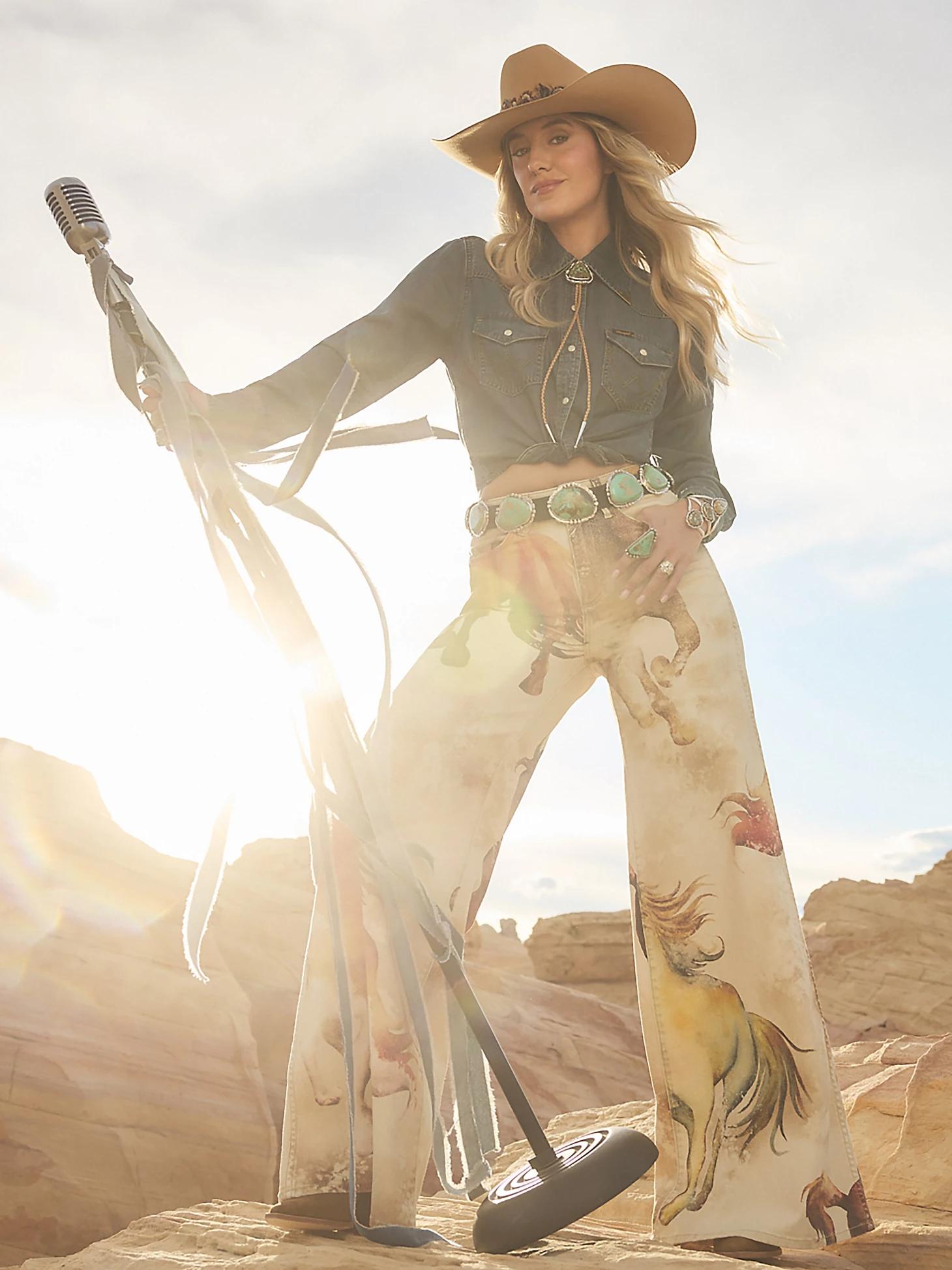 Wrangler x Lainey Wilson Horse Cheeky Wide Leg Jean | Women's JEANS | Wrangler® Product Image