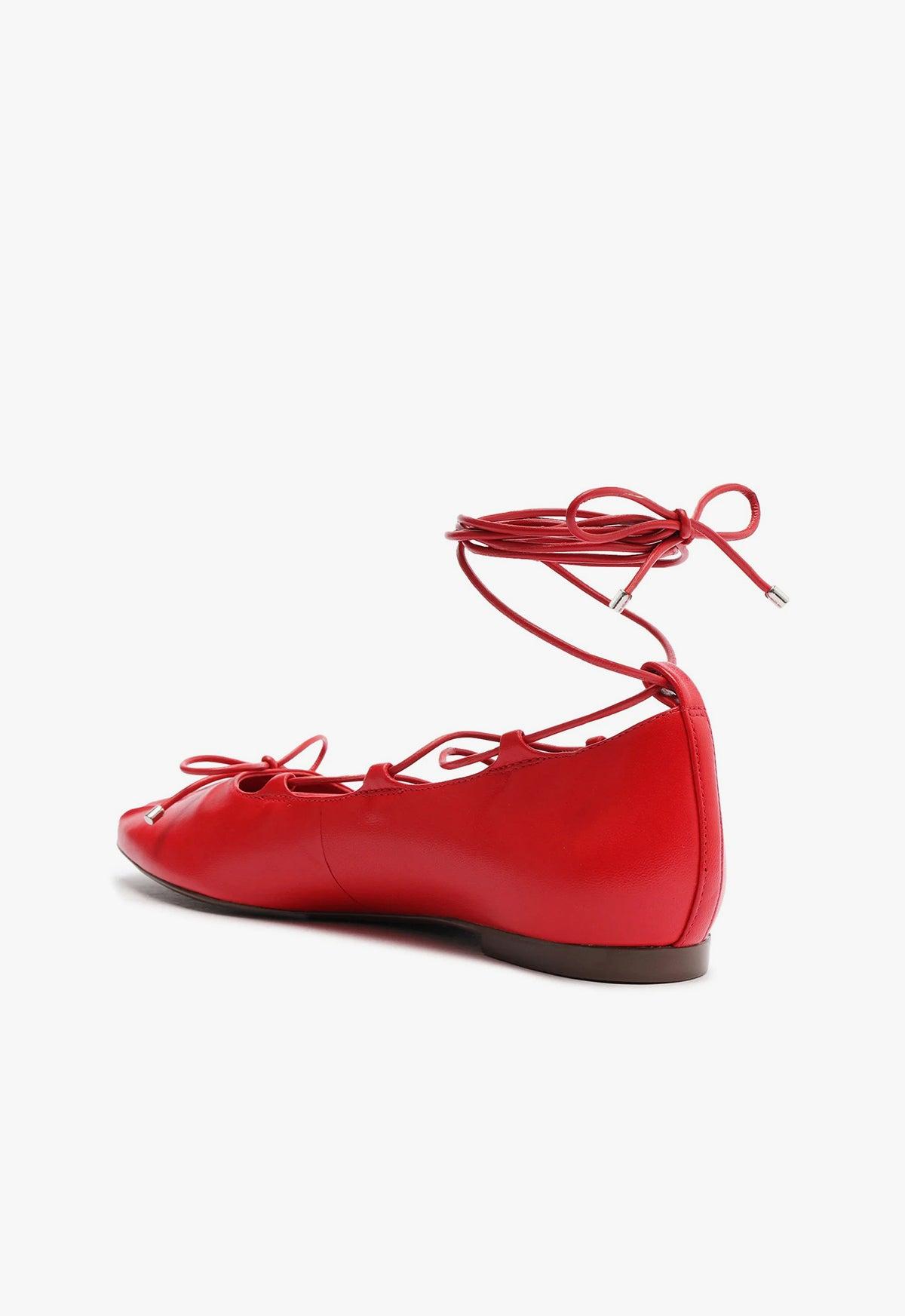 Arissa Lace Up Leather Flat Product Image