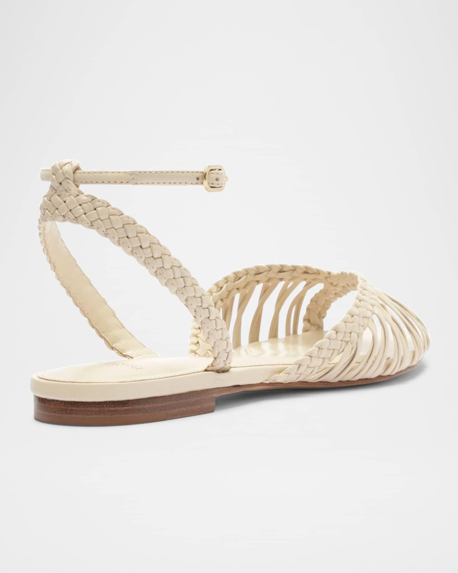 Agatha Braided Leather Flat Sandals  Product Image
