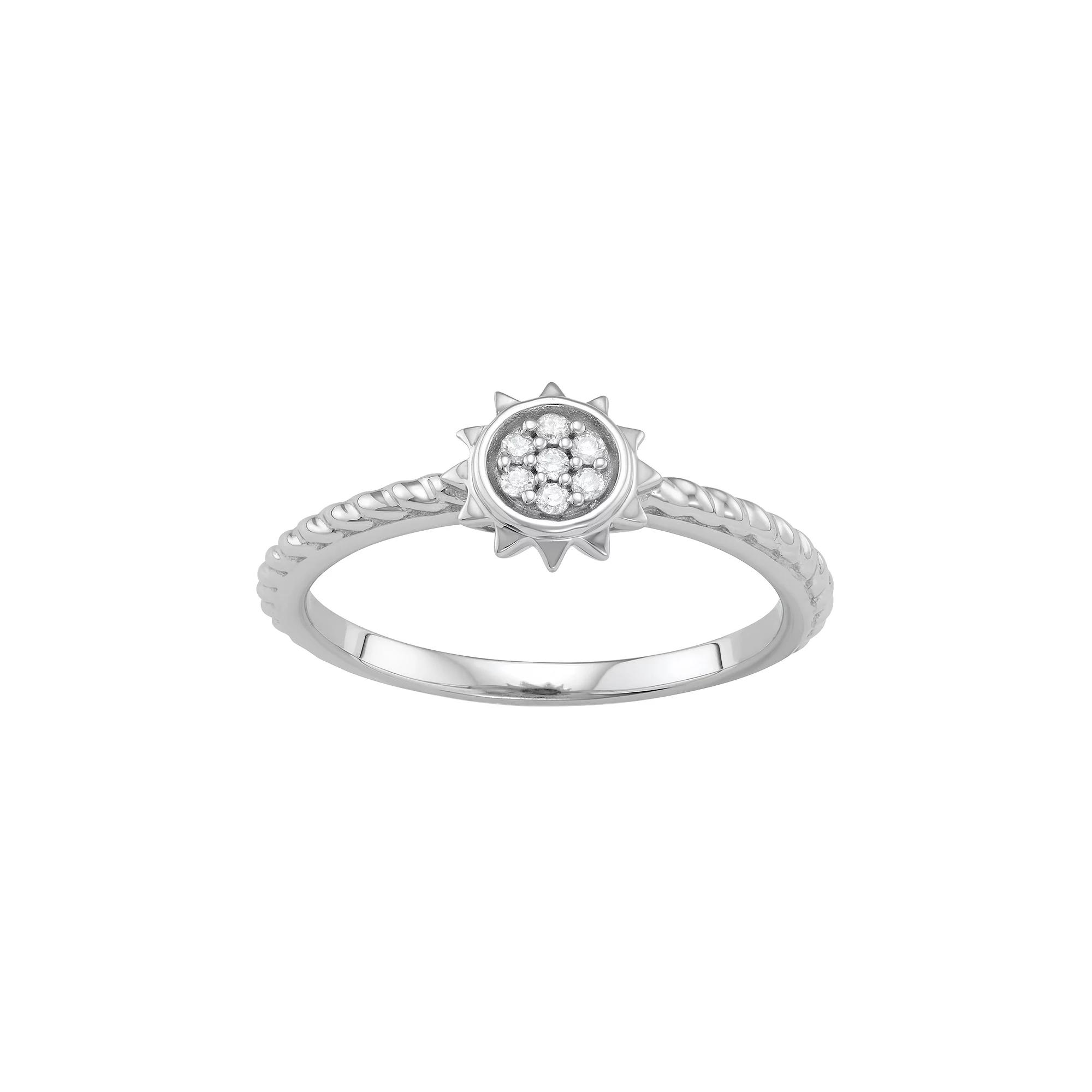 Jewelexcess Sterling Silver Diamond Accent Sun Ring, Women's, Size: 8, Silver Tone Product Image