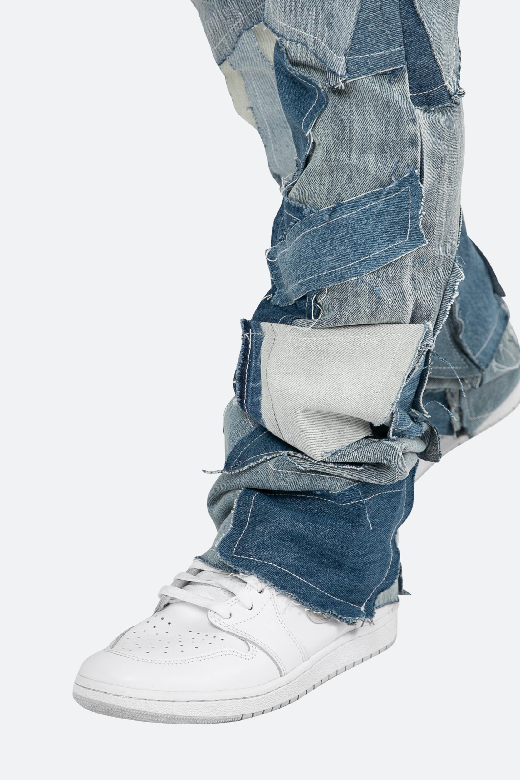 B424 Patch Flare Denim - Blue Male Product Image