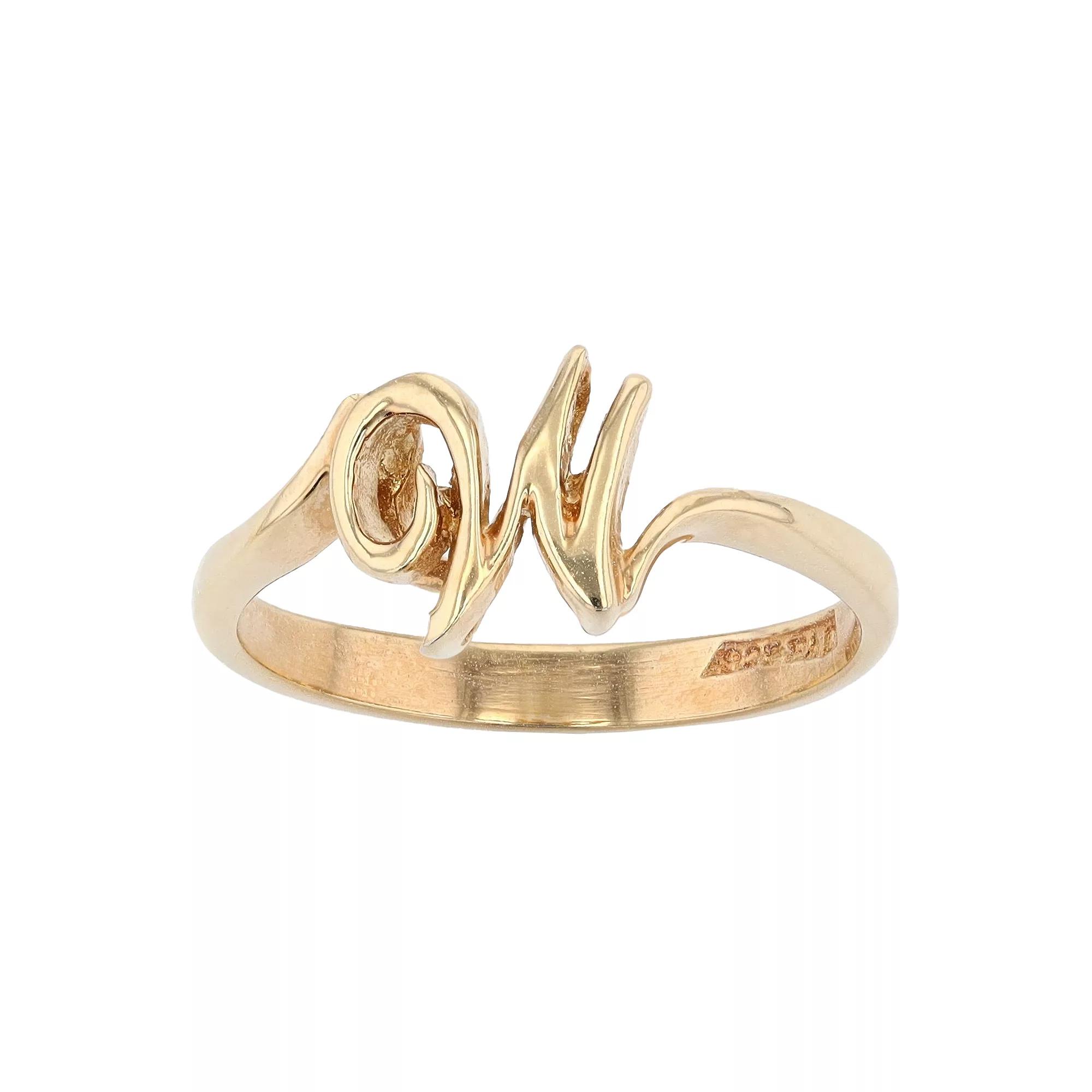 Traditions Jewelry Company 18k Gold Over Silver Script Initial Ring, Womens F Product Image