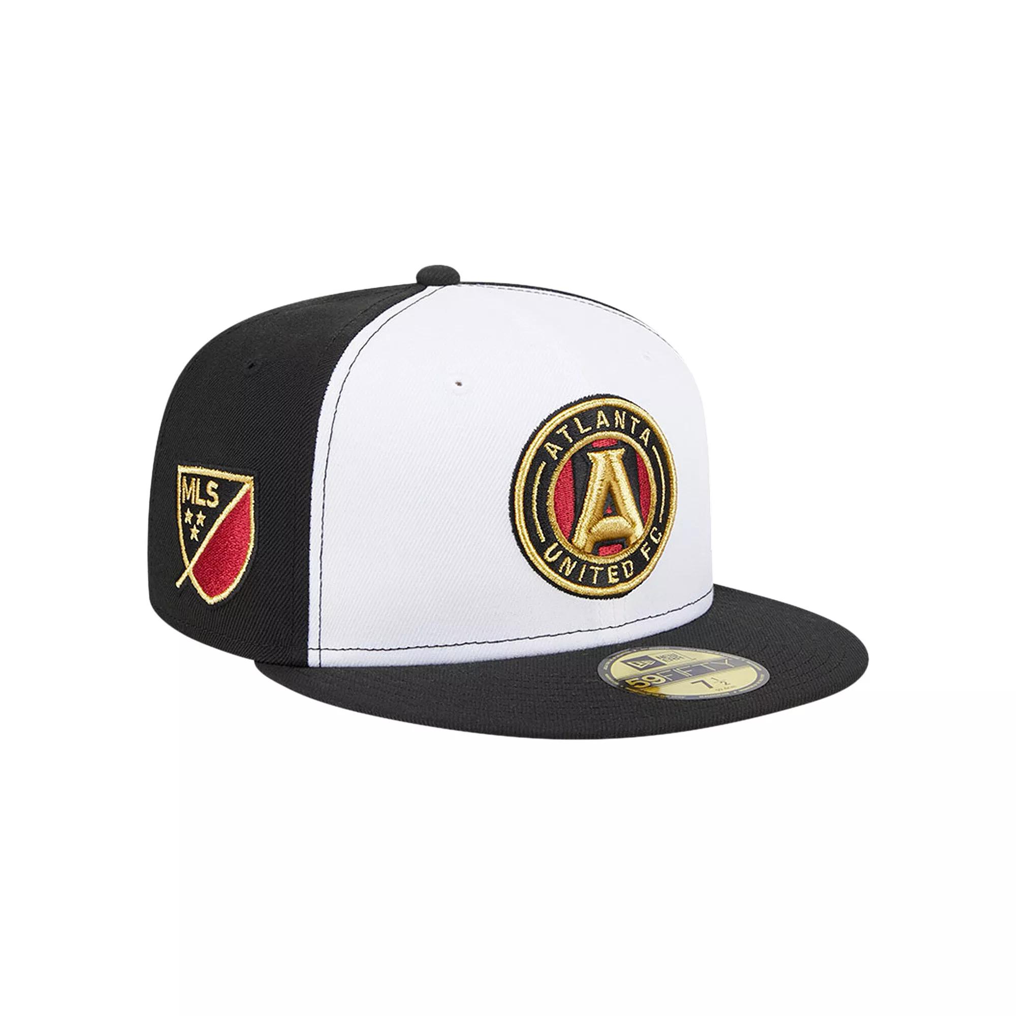 Men's New Era White/Black Atlanta United FC 2024 Kick Off Collection 59FIFTY Fitted Hat, Size: 7, Atu White Product Image