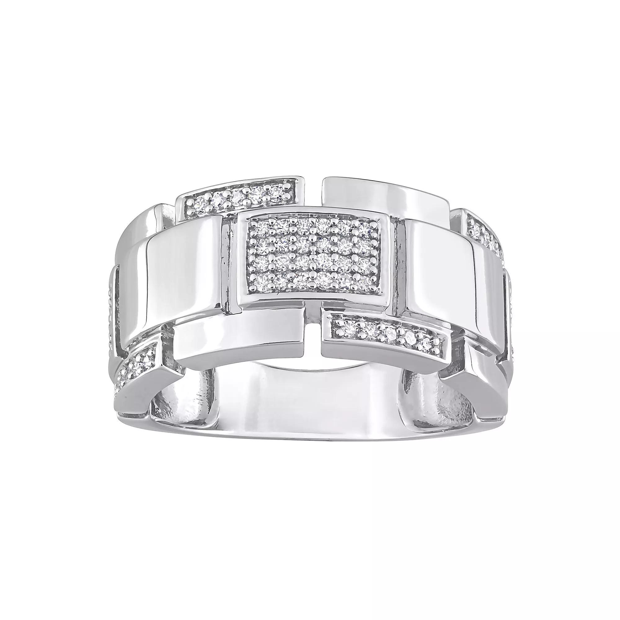 Stella Grace Mens Sterling Silver 1/4 Carat T.W. Diamond Ring Product Image