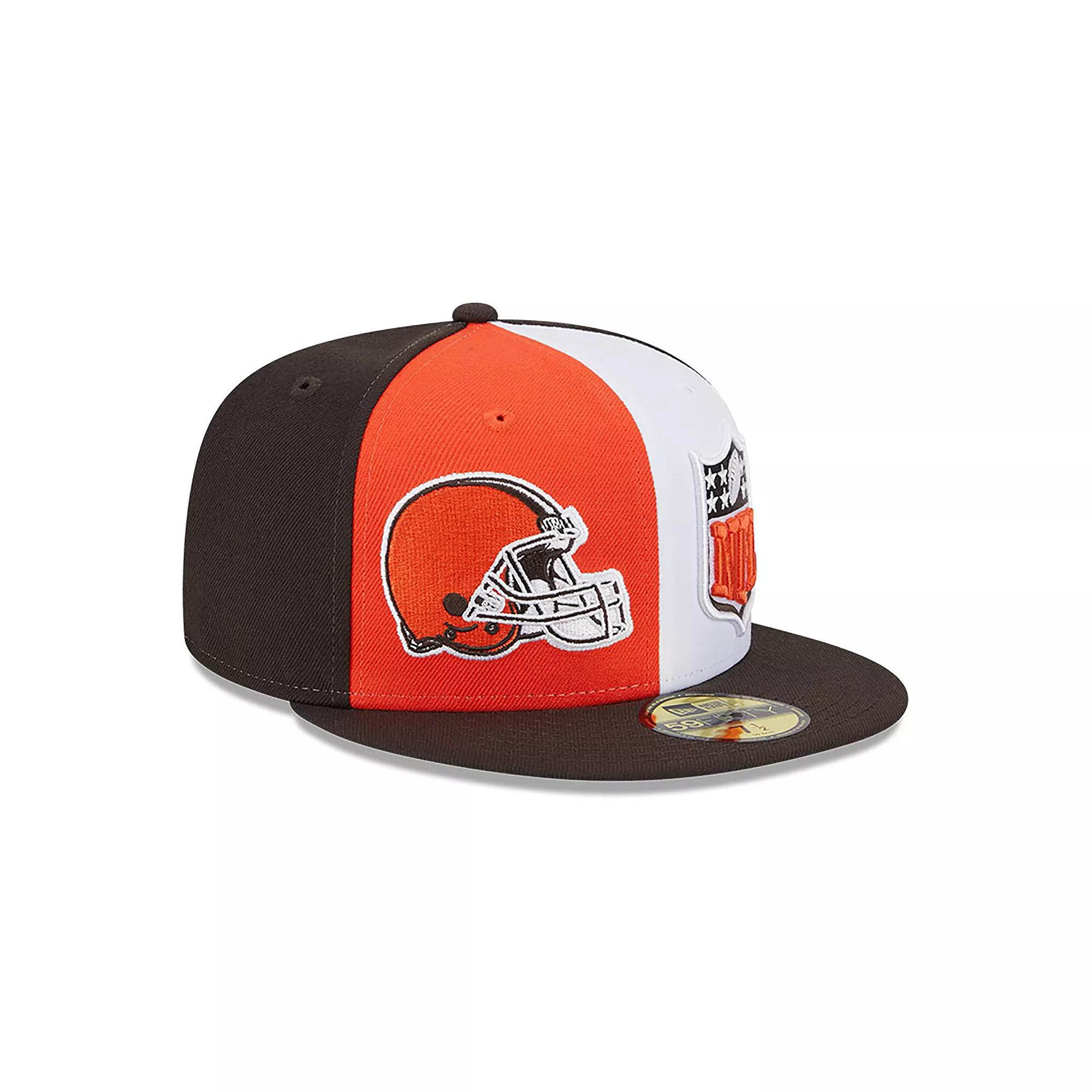 Men's New Era  Orange/Brown Cleveland Browns 2023 Sideline 59FIFTY Fitted Hat, Size: 7 3/8 Product Image