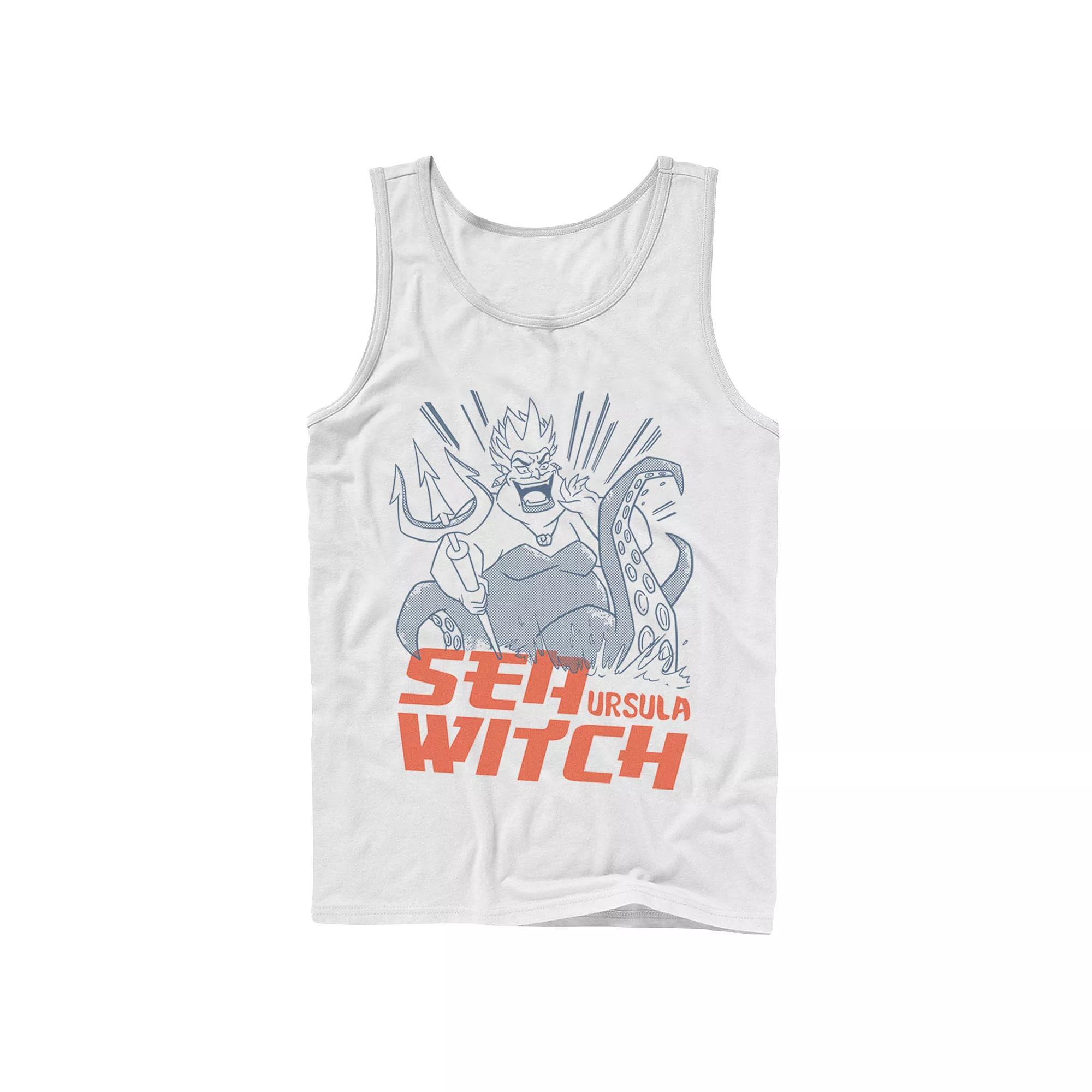 Men's Disney The Little Mermaid Ursula Sea Witch Sketch Portrait Tank Top, Size: Large, White Product Image
