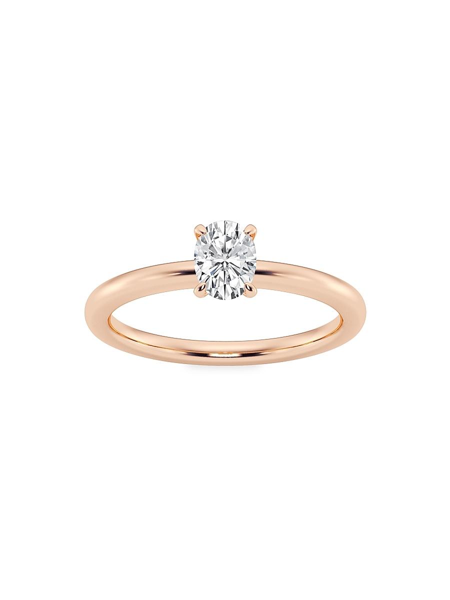 Womens 14K Rose Gold & Oval Lab-Grown Diamond Solitaire Ring/0.50-5.00 TCW Product Image