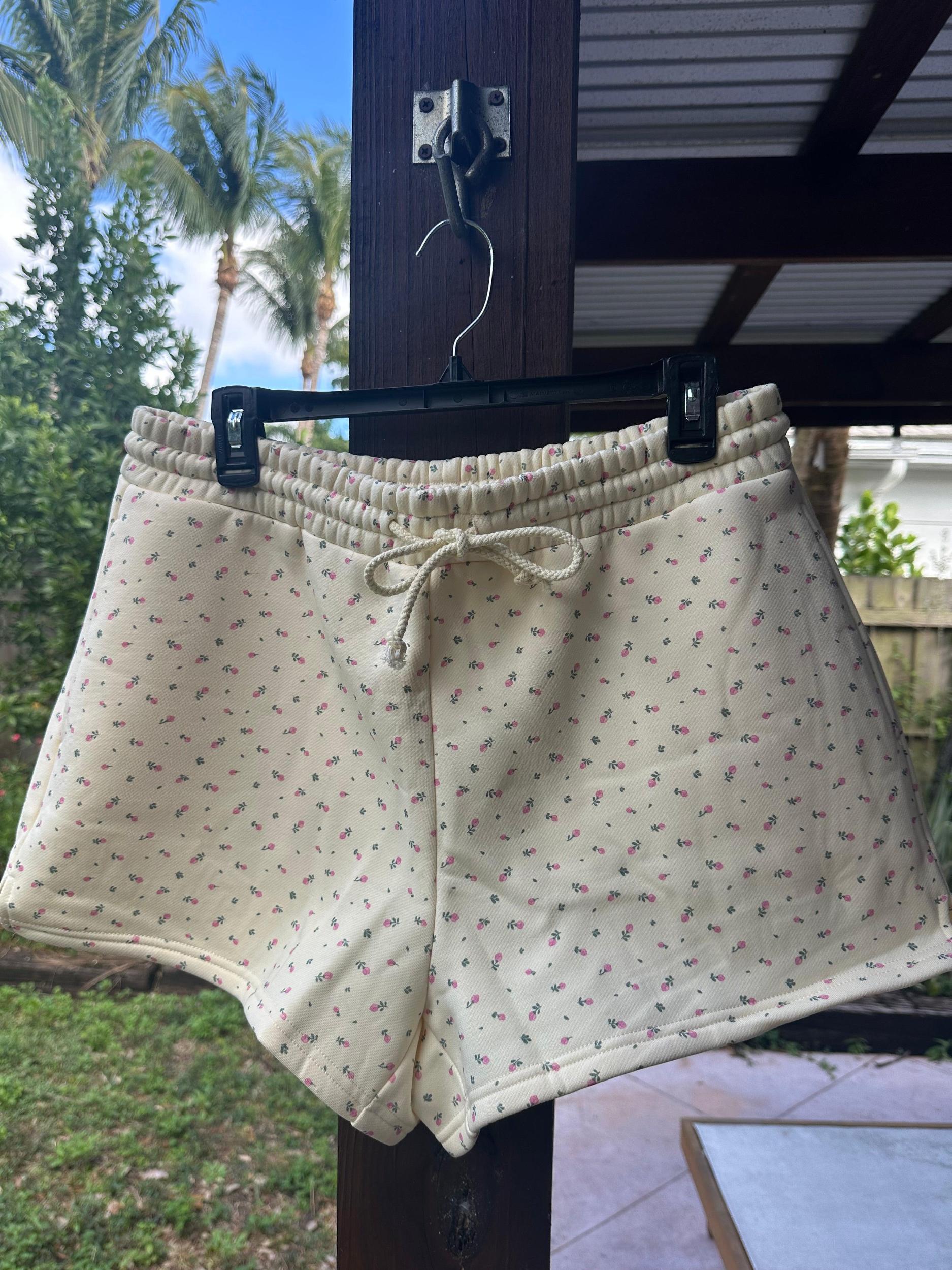 Blank Toasted Cream Roses Shorts Product Image