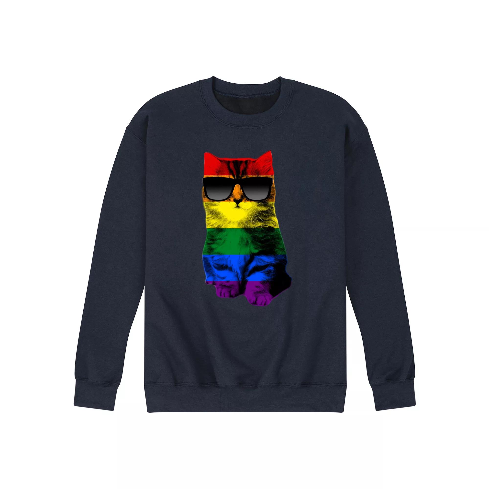 Men's Cat Pride Fleece Sweatshirt,  Product Image