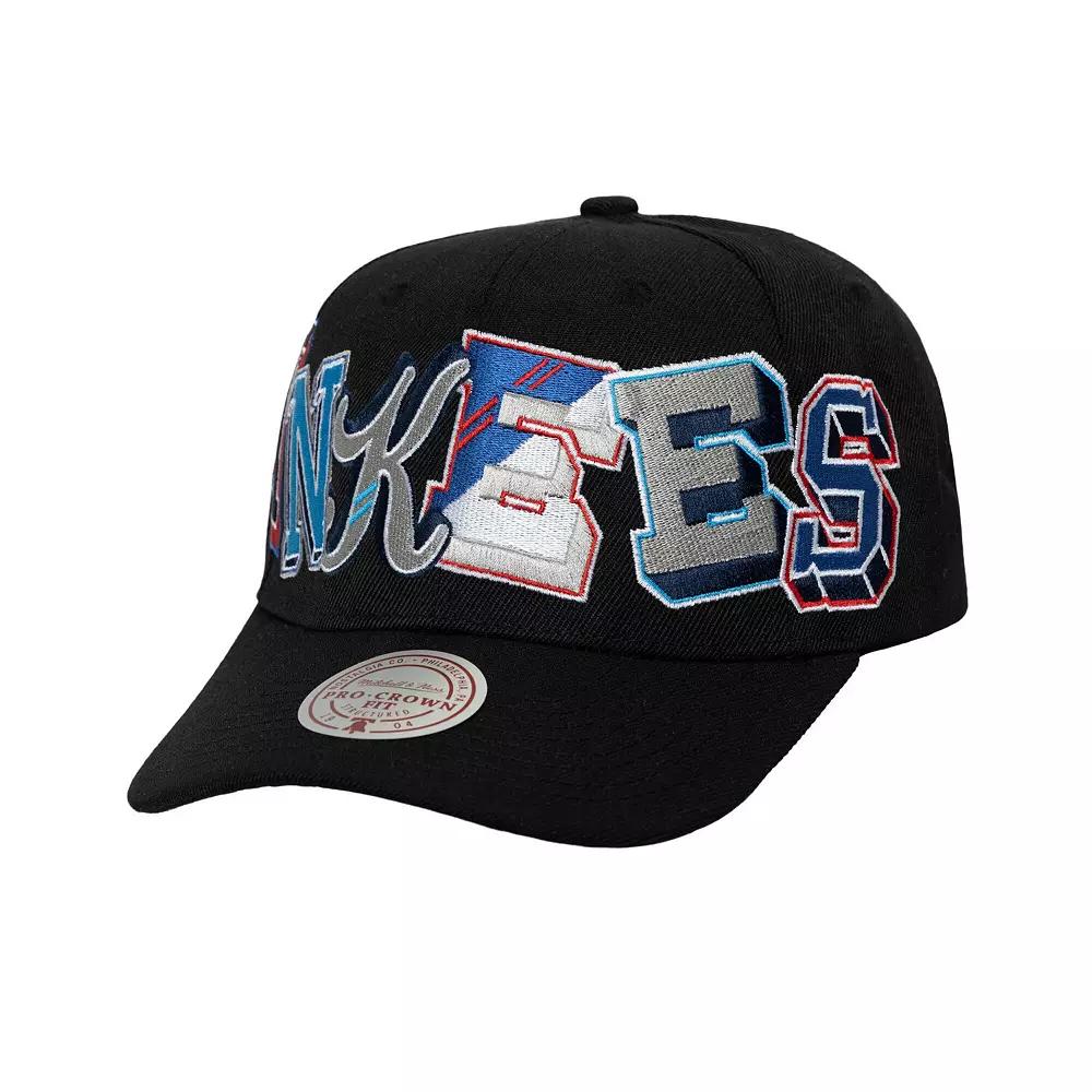 Men's Mitchell & Ness Black New York Yankees Hyper Type Pro Crown Snapback Hat Product Image
