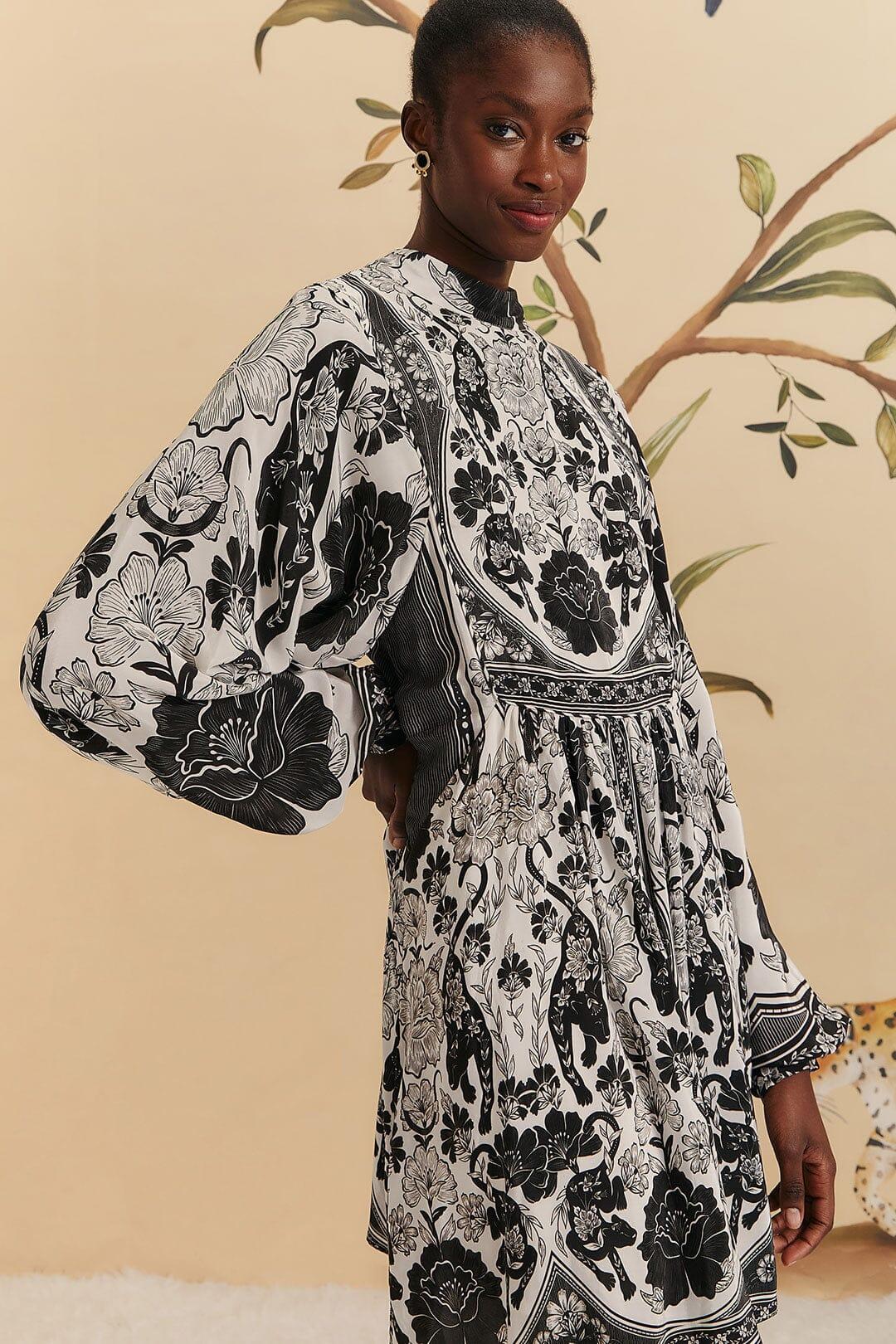 Off-White Flower Leopards Mini Dress Product Image