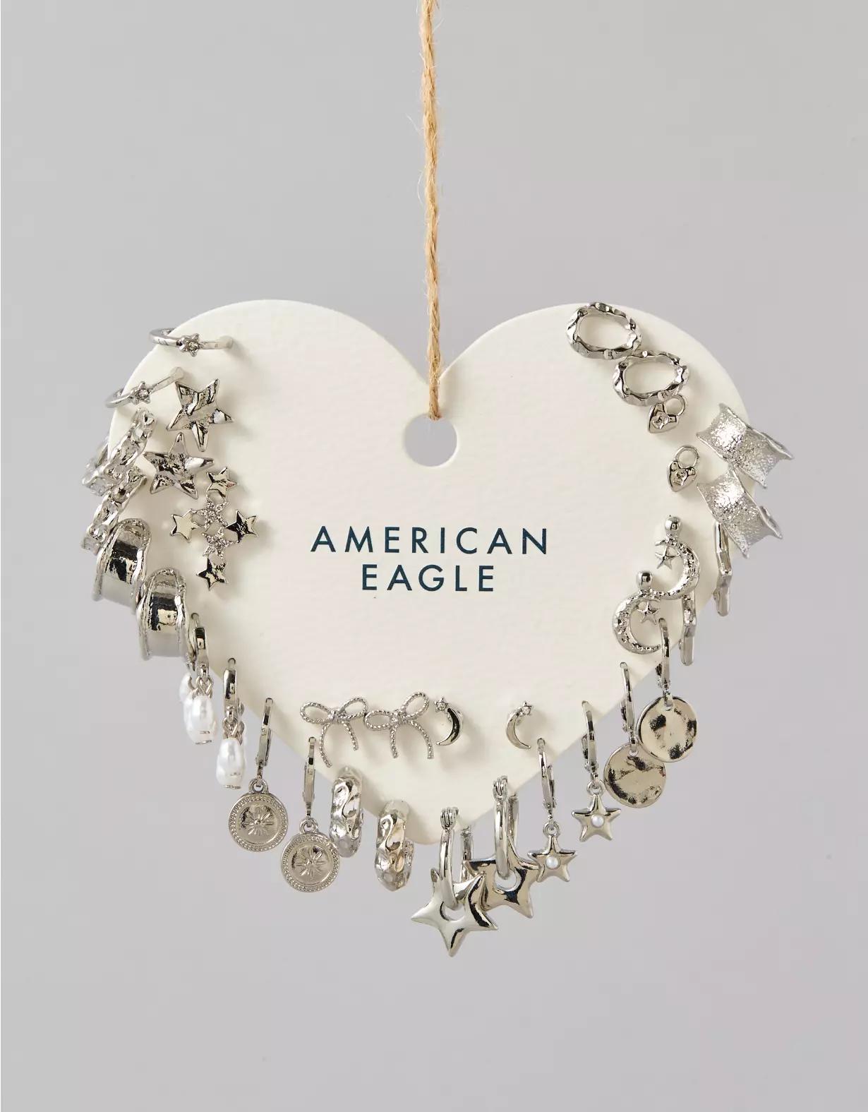 AEO Silver Star Earrings 18-Pack Product Image