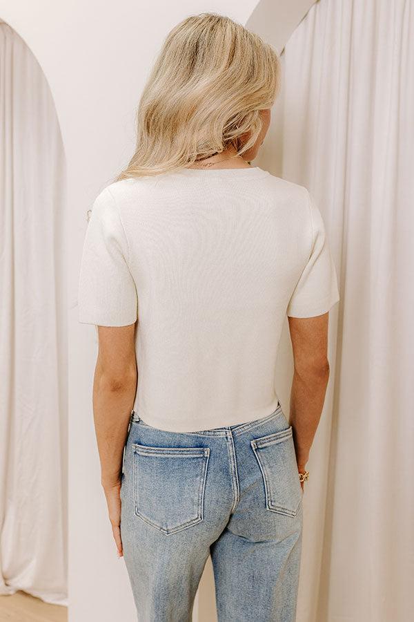 Midtown Market Knit Top in Cream Product Image